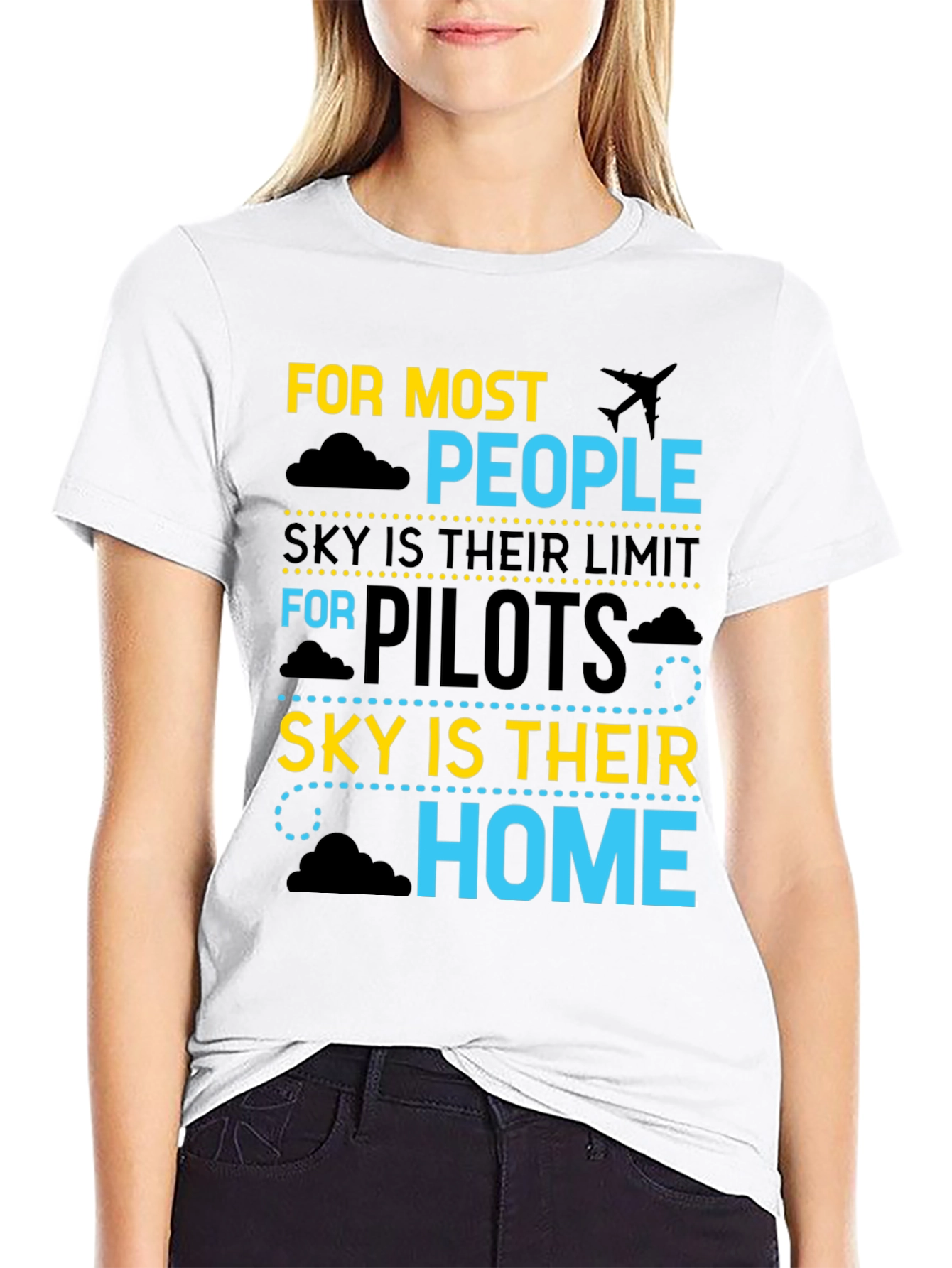 Pilot Sky is Home T-Shirt Aviation Gift