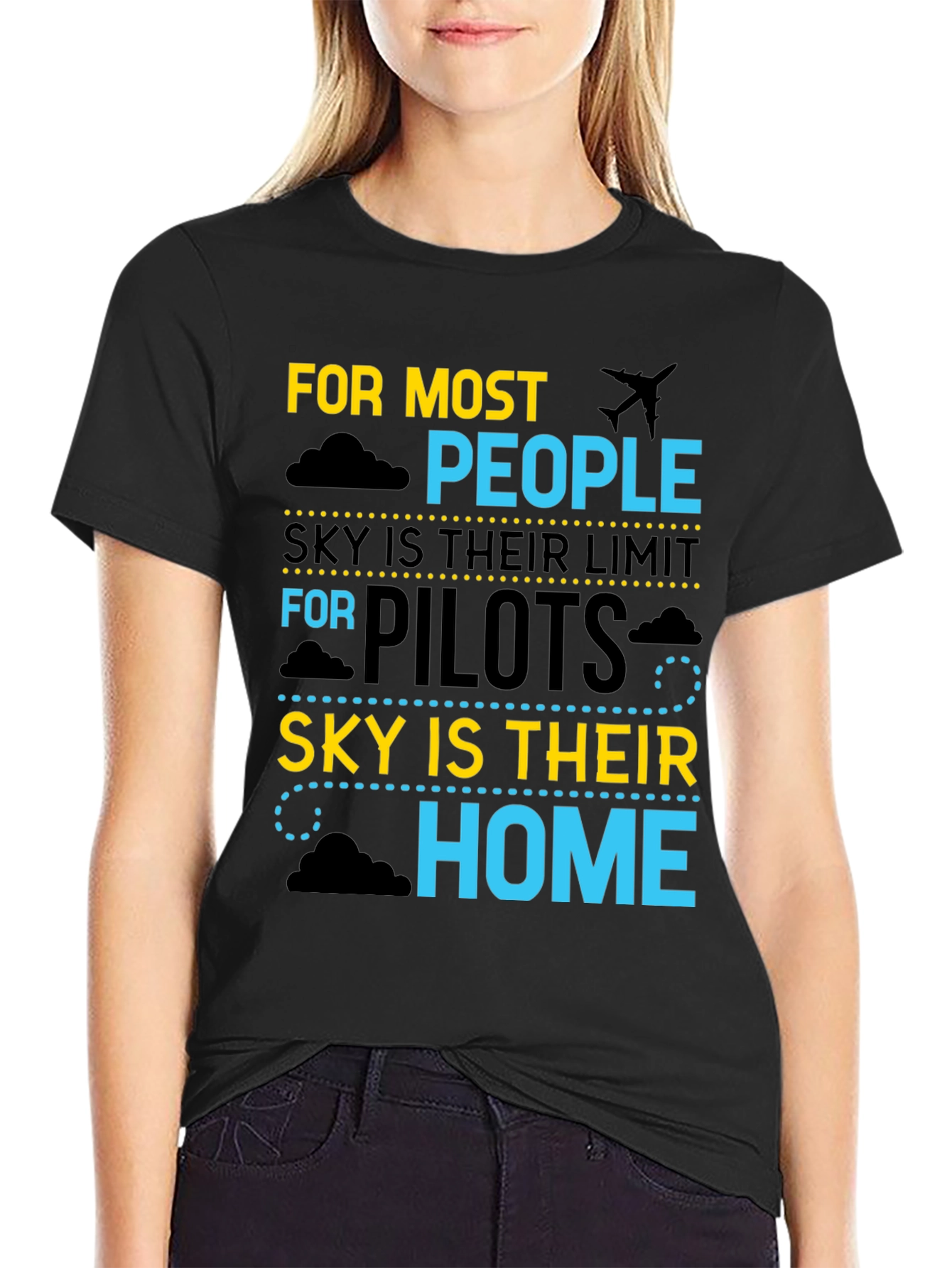 Pilot Sky is Home T-Shirt Aviation Gift