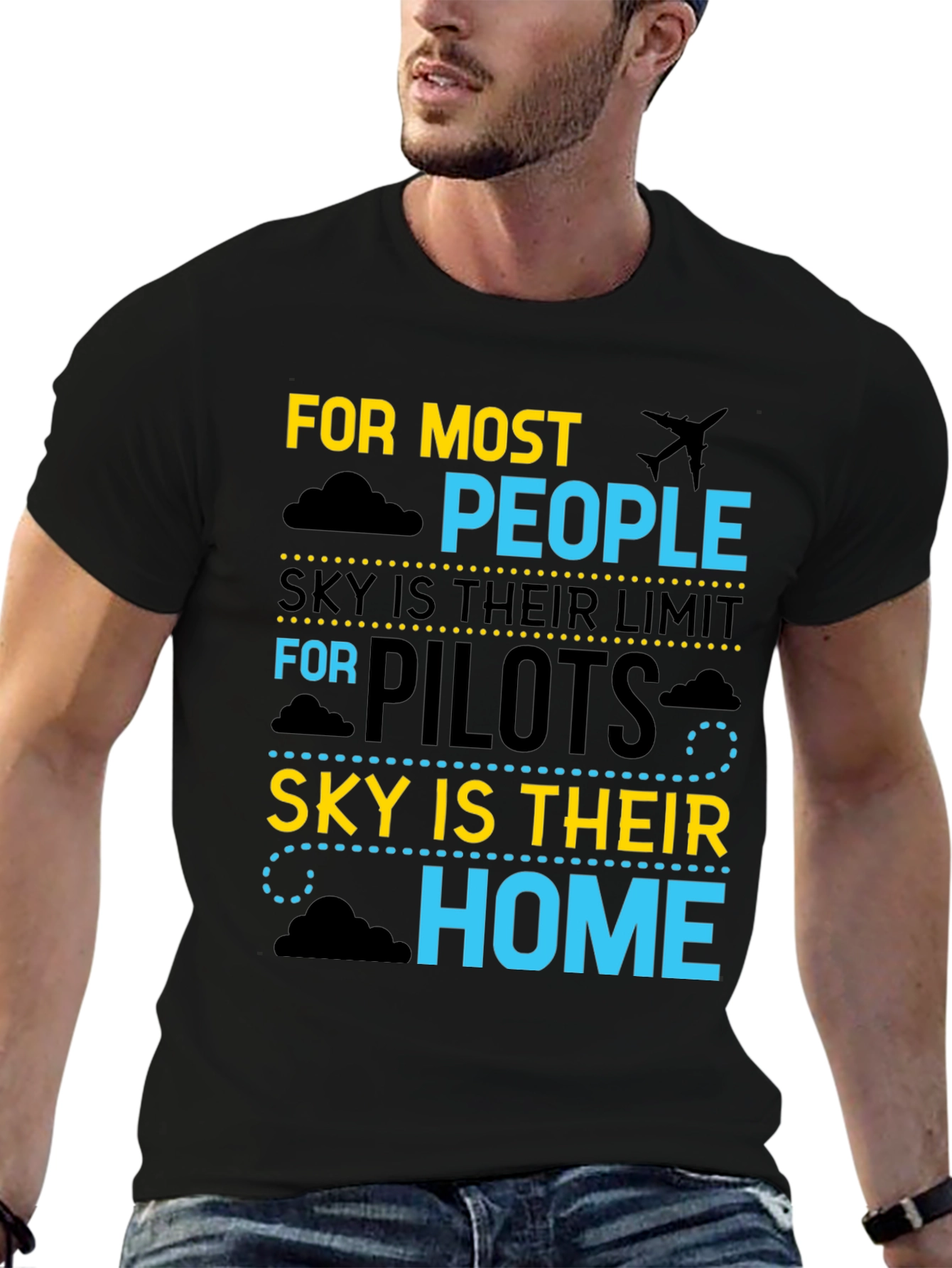 Pilot Sky is Home T-Shirt Aviation Gift