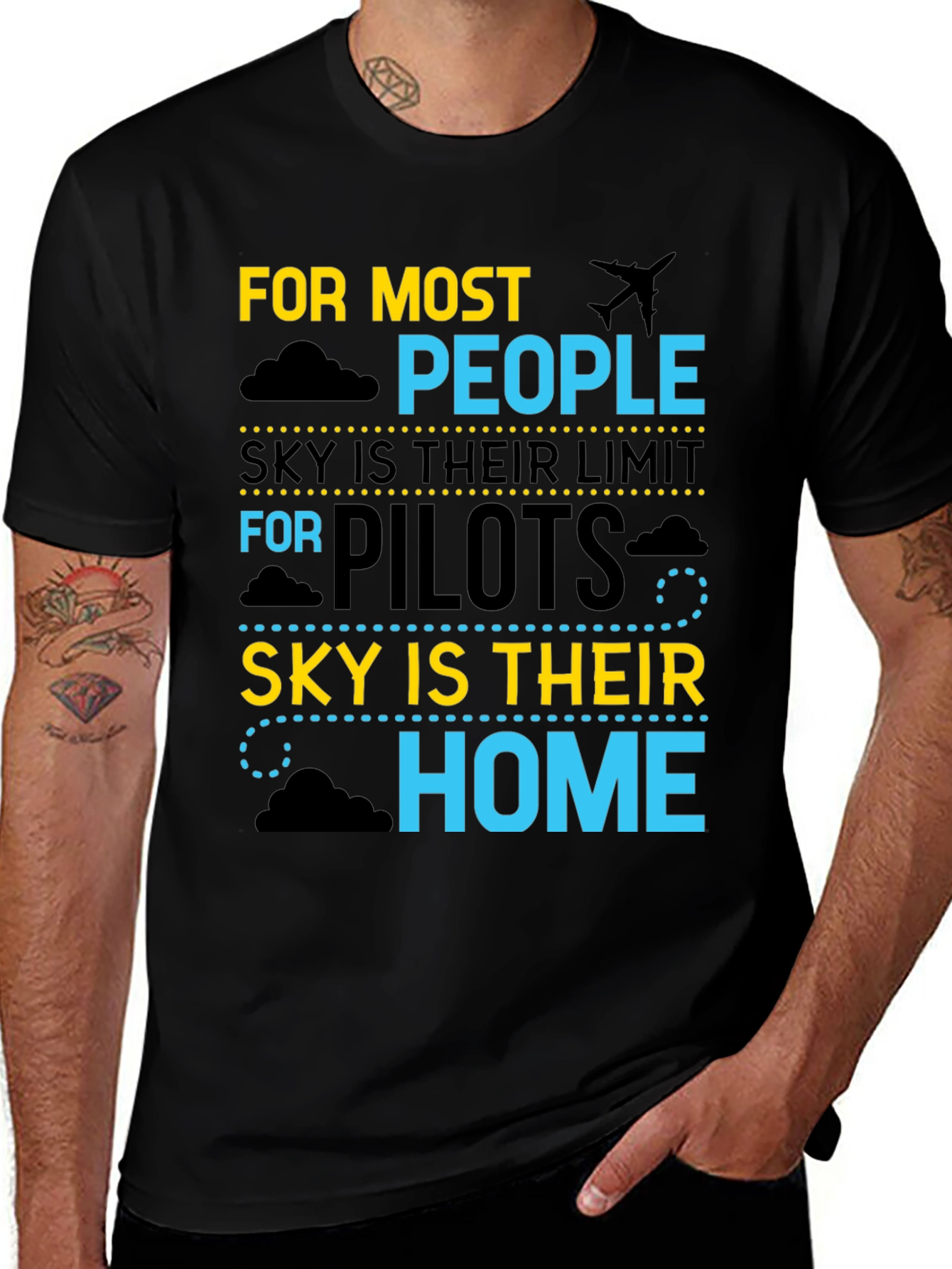 Pilot Sky is Home T-Shirt Aviation Gift