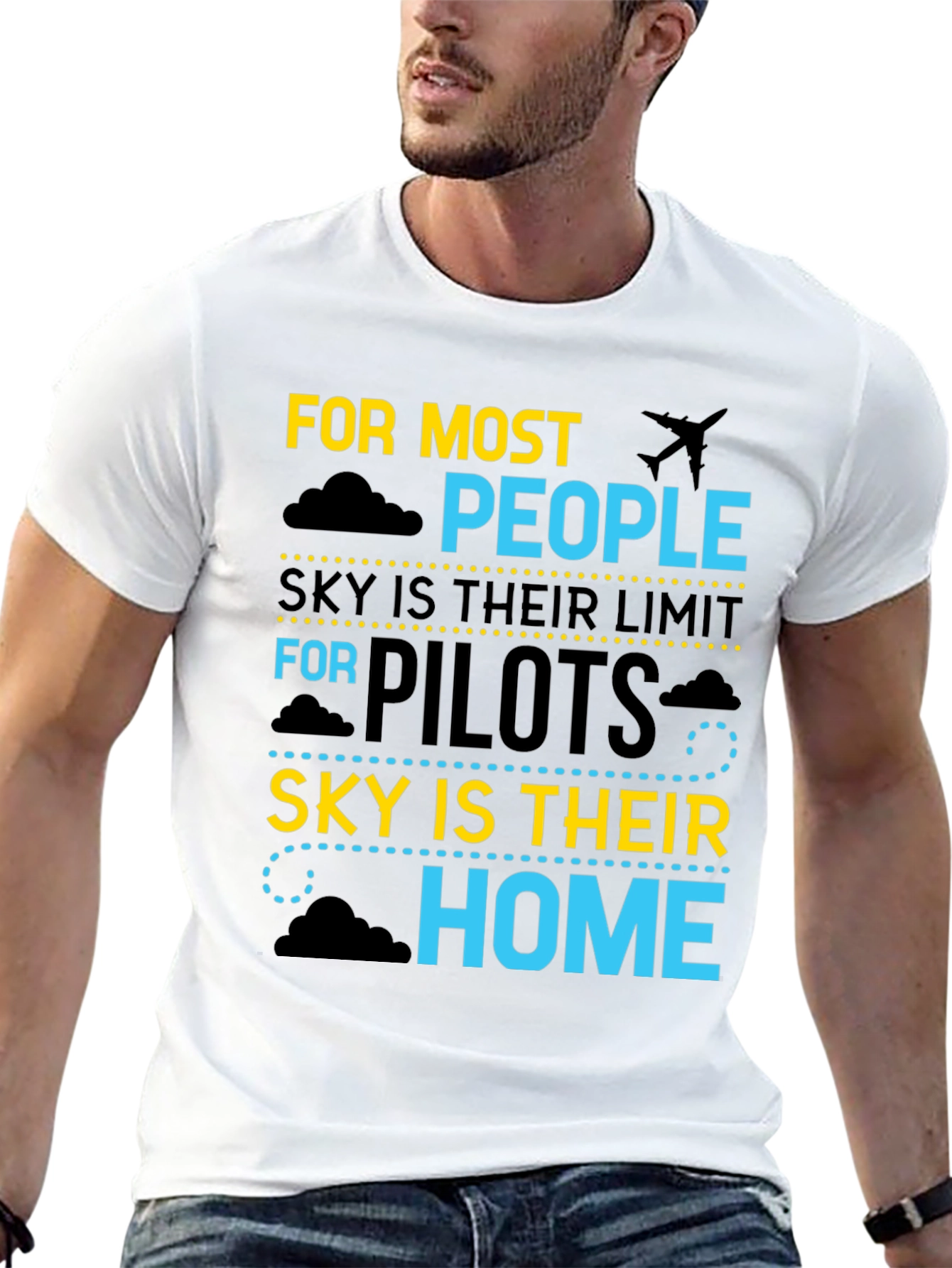 Pilot Sky is Home T-Shirt Aviation Gift