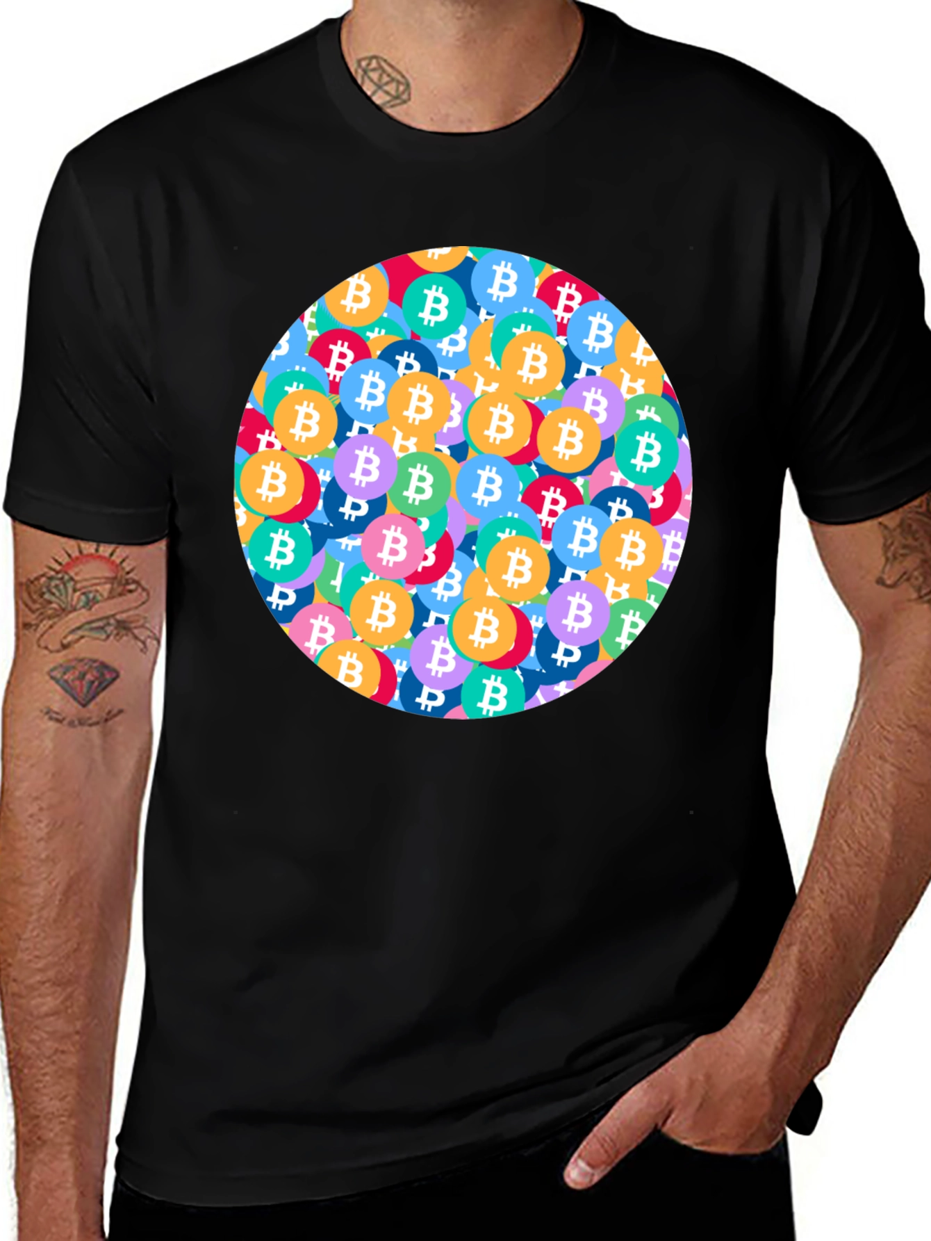 Bitcoin Circle Graphic T-Shirt - Crypto Fan Apparel