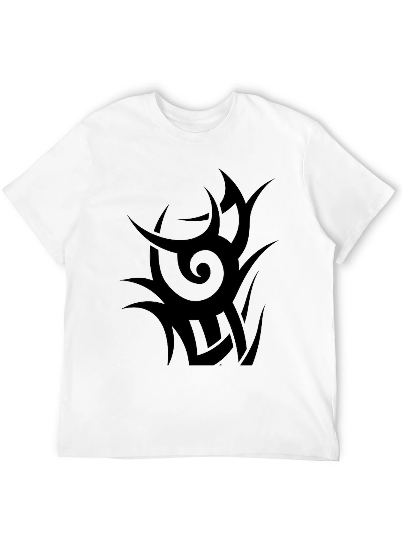 Mens Black Tribal Graphic Tee - Modern Style
