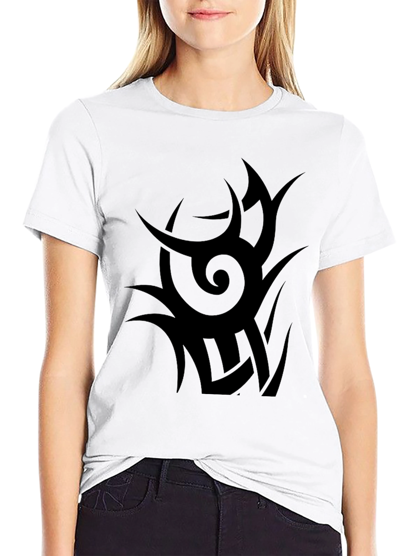Mens Black Tribal Graphic Tee - Modern Style