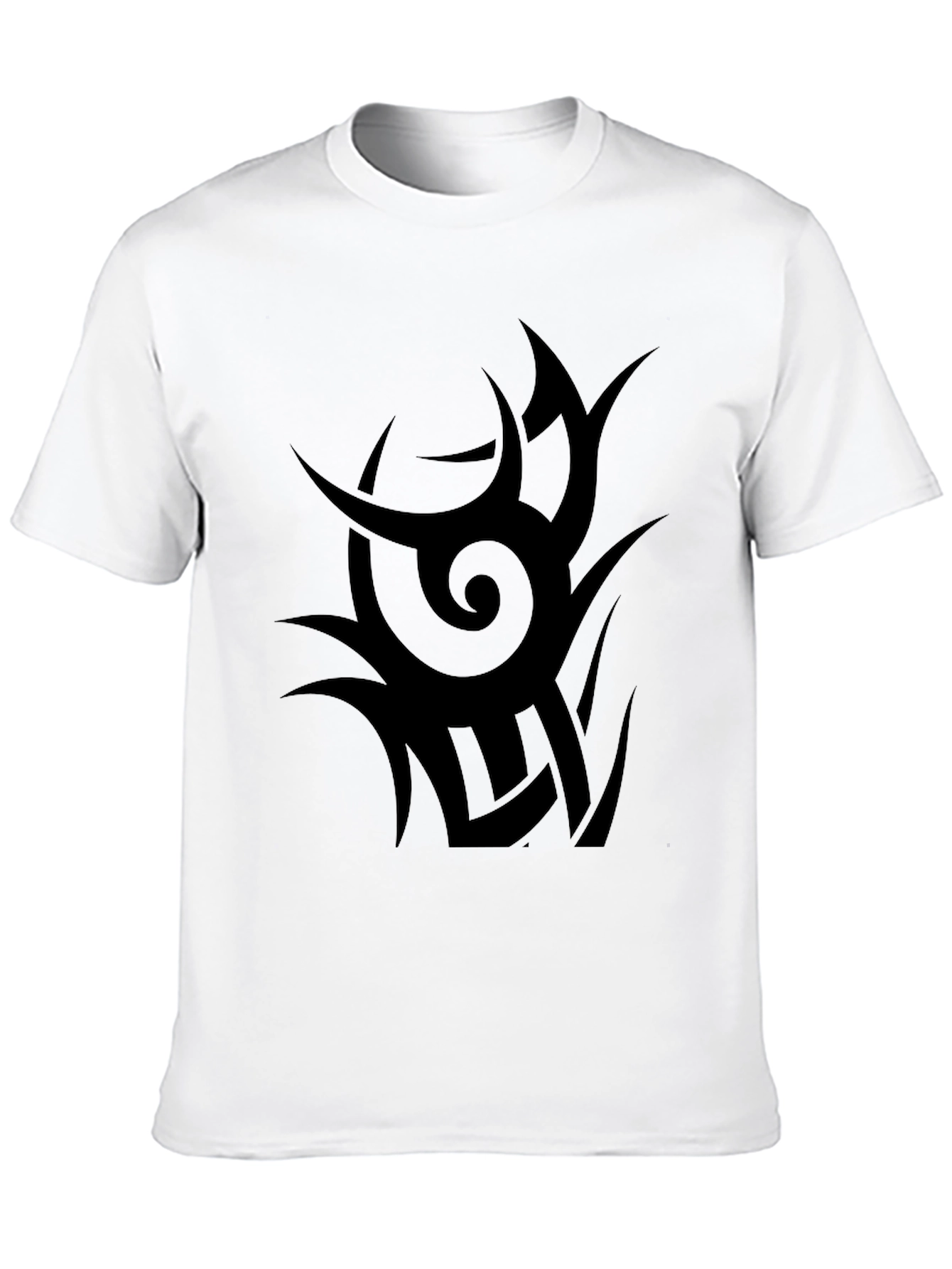 Mens Black Tribal Graphic Tee - Modern Style