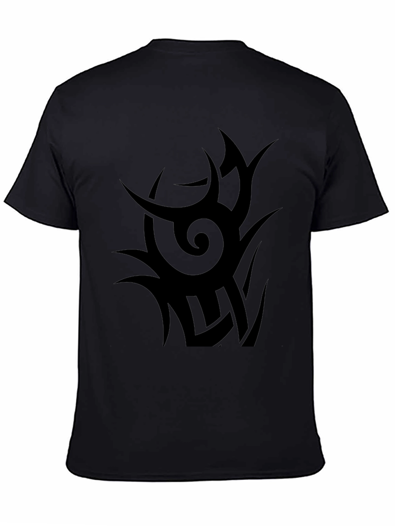 Mens Black Tribal Graphic Tee - Modern Style