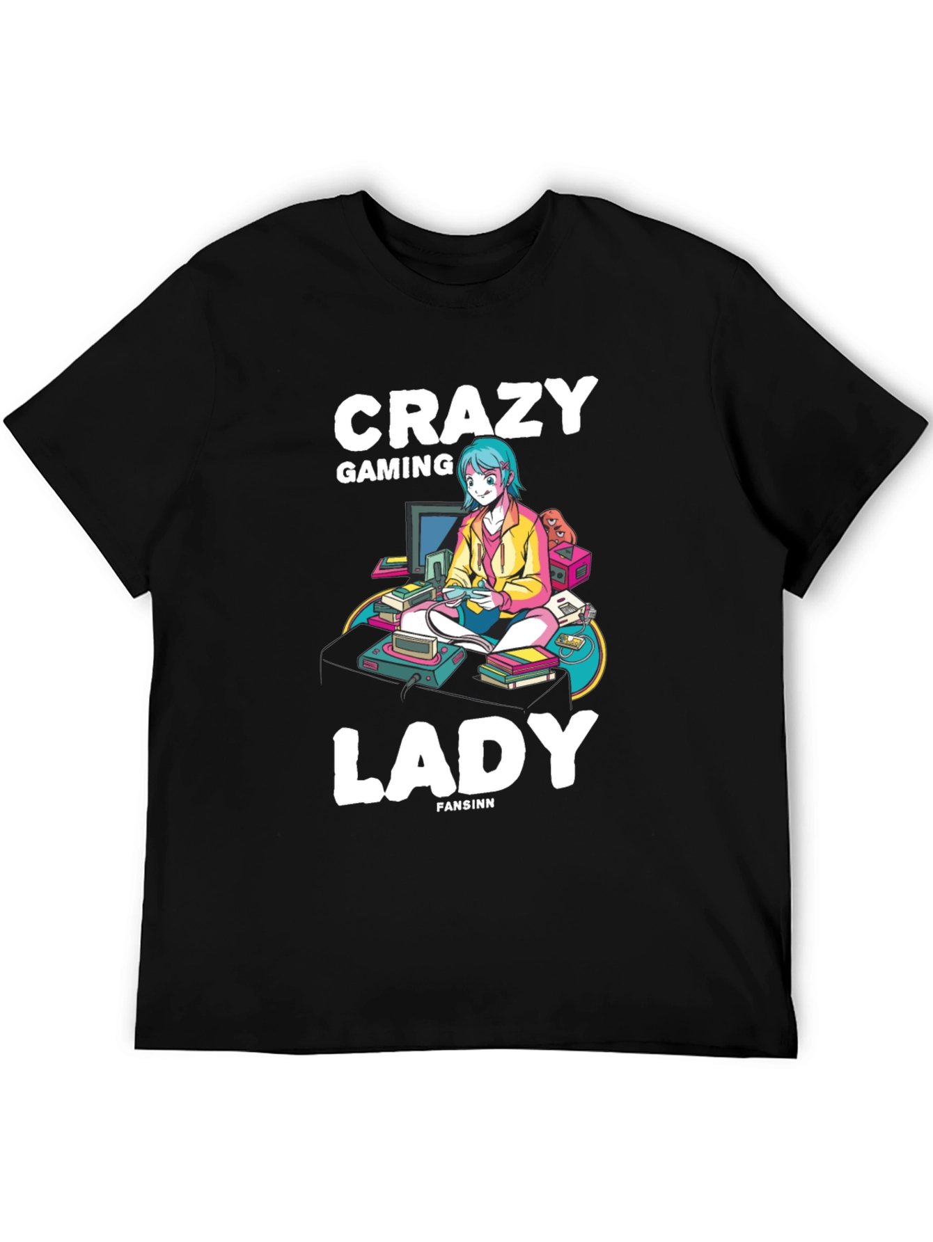 Crazy Gaming Lady T-Shirt - Gamer Girl Style