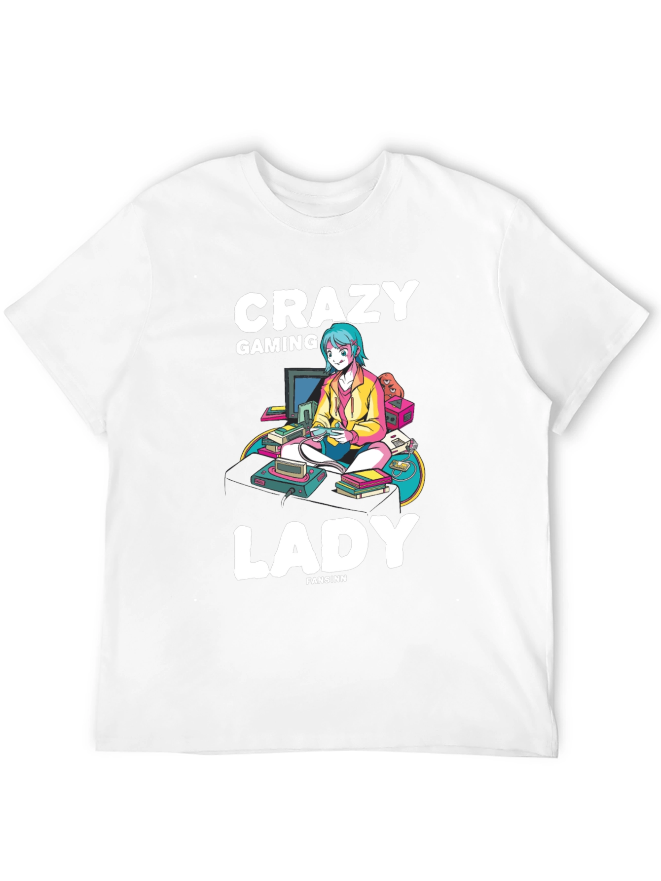 Crazy Gaming Lady T-Shirt - Gamer Girl Style