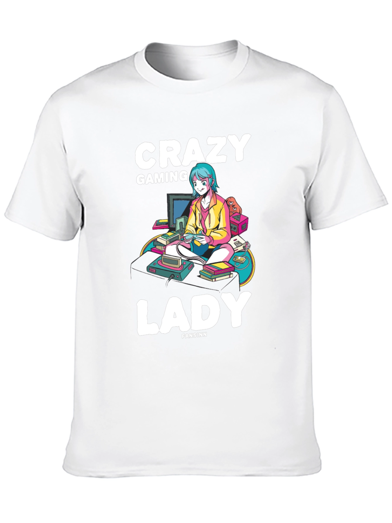 Crazy Gaming Lady T-Shirt - Gamer Girl Style