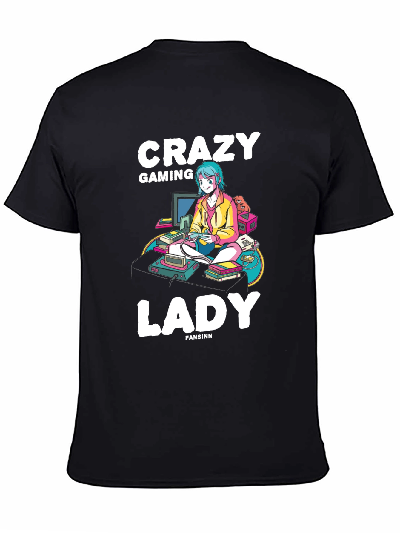 Crazy Gaming Lady T-Shirt - Gamer Girl Style