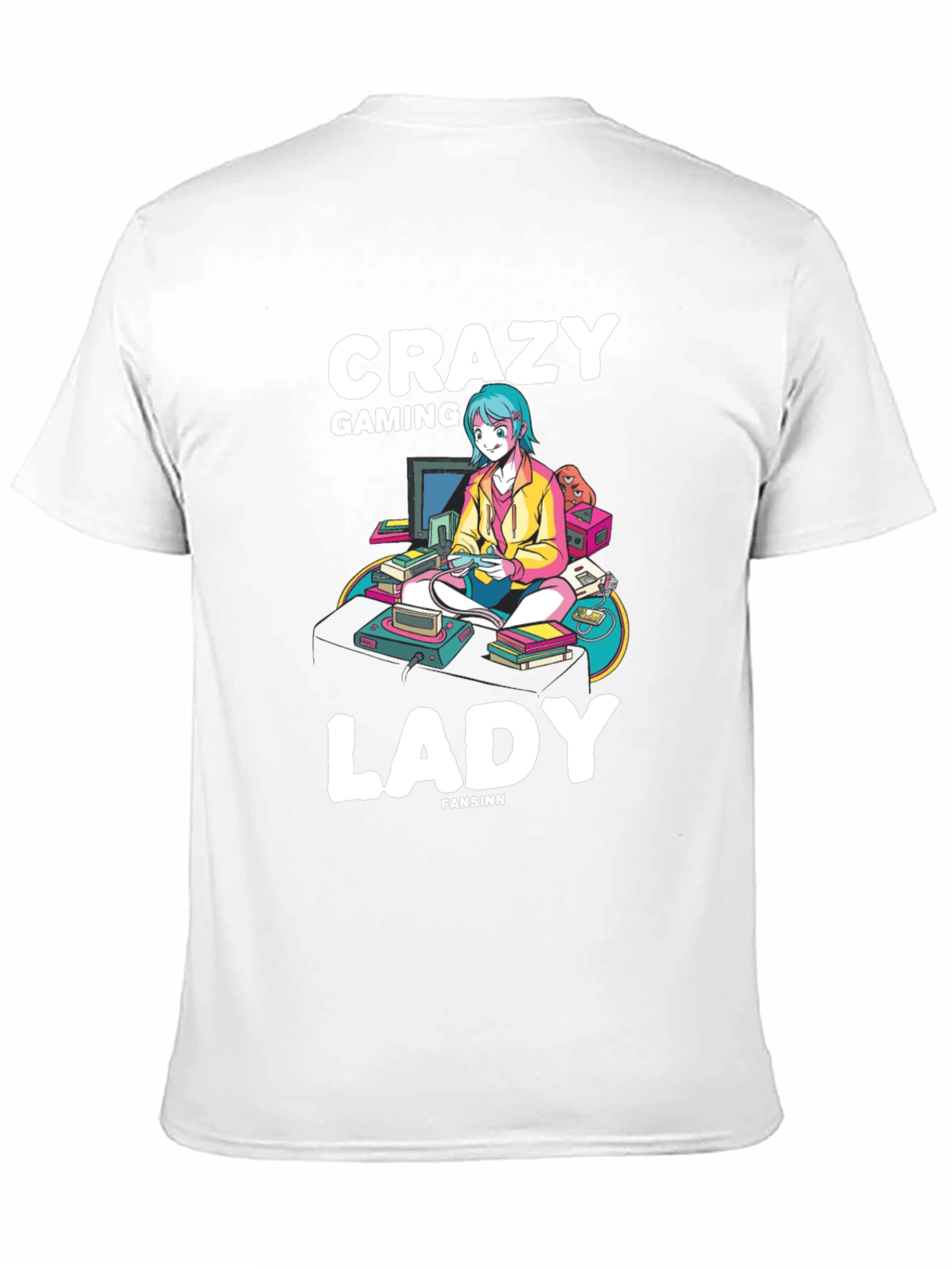 Crazy Gaming Lady T-Shirt - Gamer Girl Style