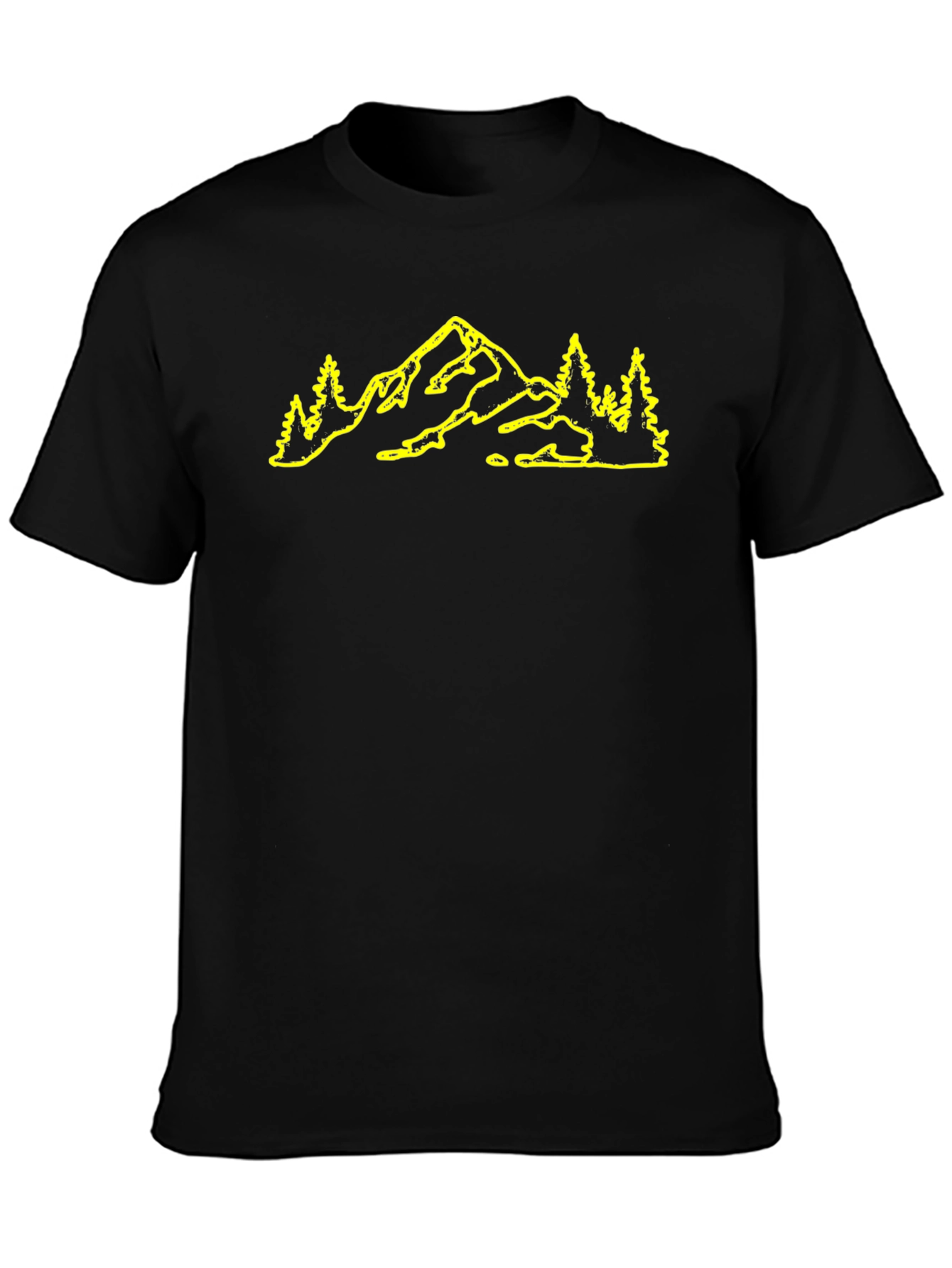 Mountain & Trees Graphic Black T-Shirt