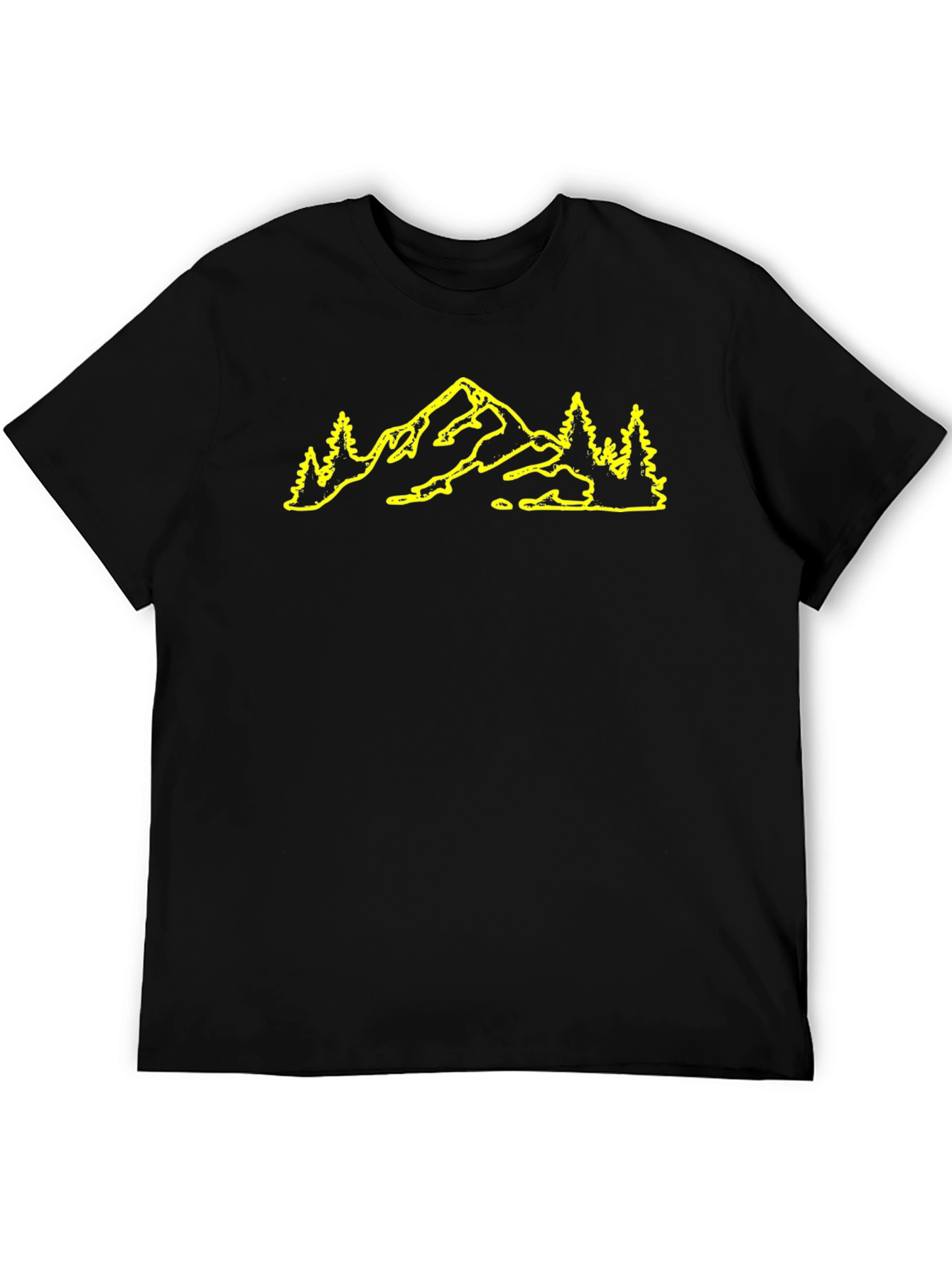 Mountain & Trees Graphic Black T-Shirt