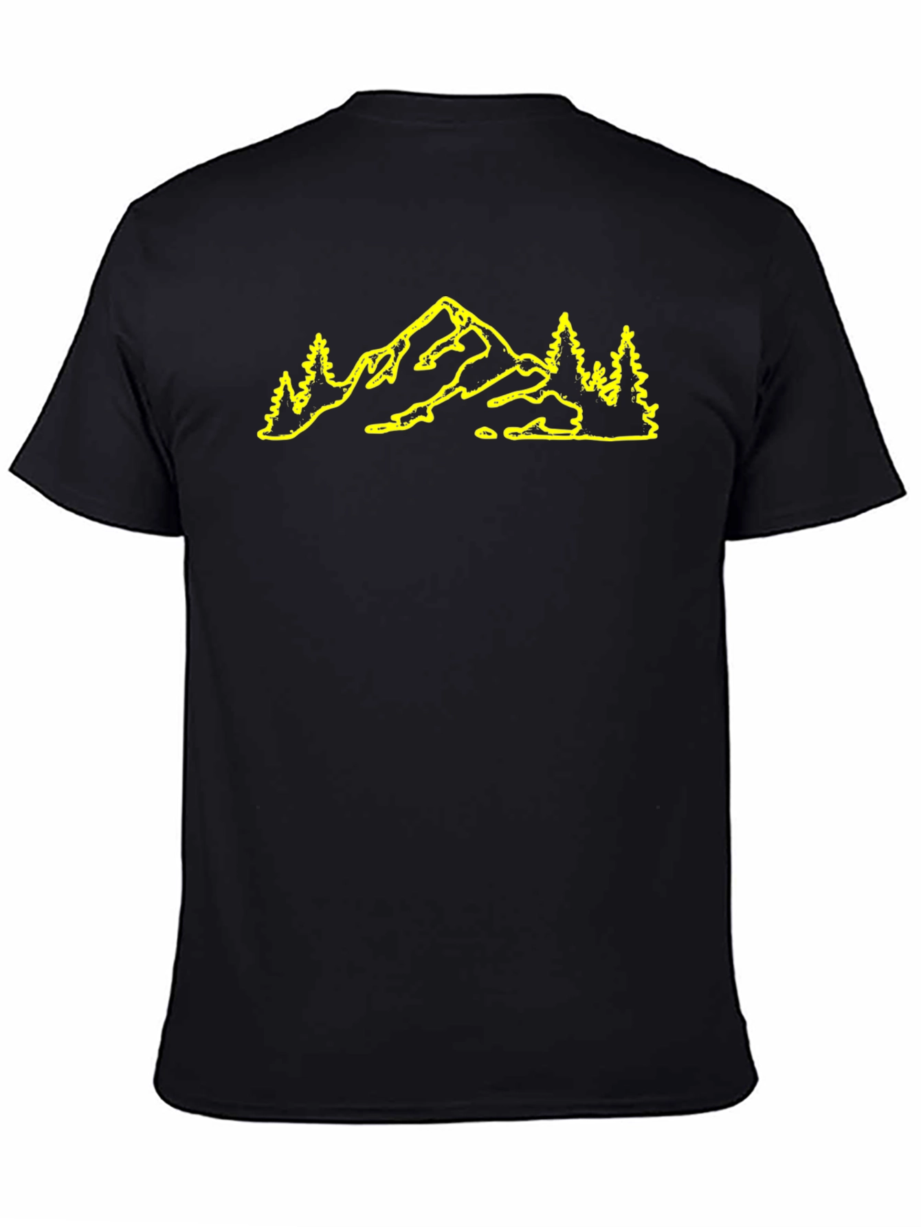Mountain & Trees Graphic Black T-Shirt