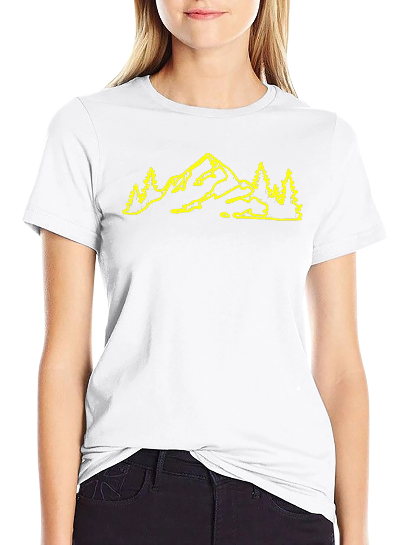 Mountain & Trees Graphic Black T-Shirt