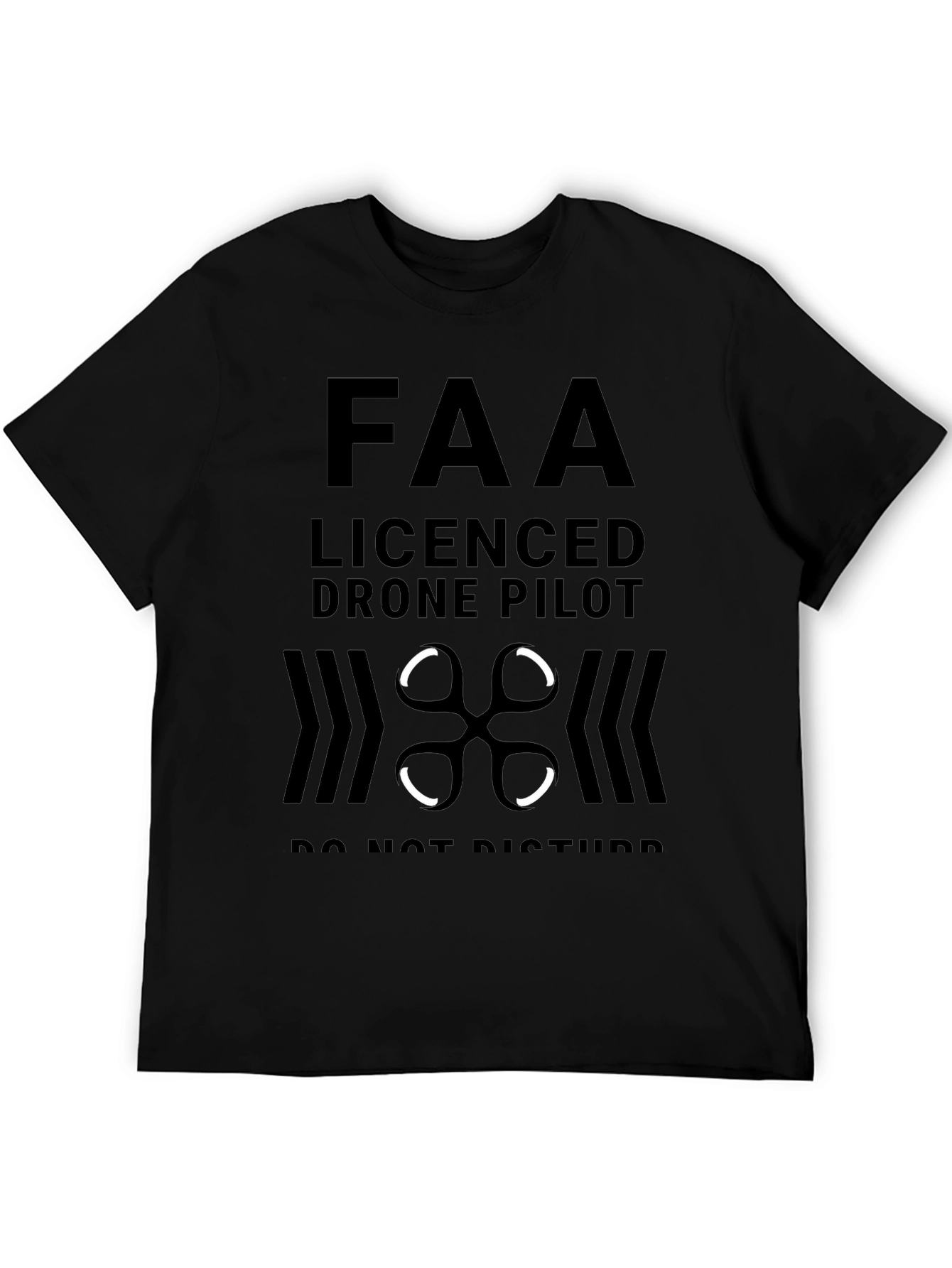 FAA Licensed Drone Pilot Black Graphic Tee