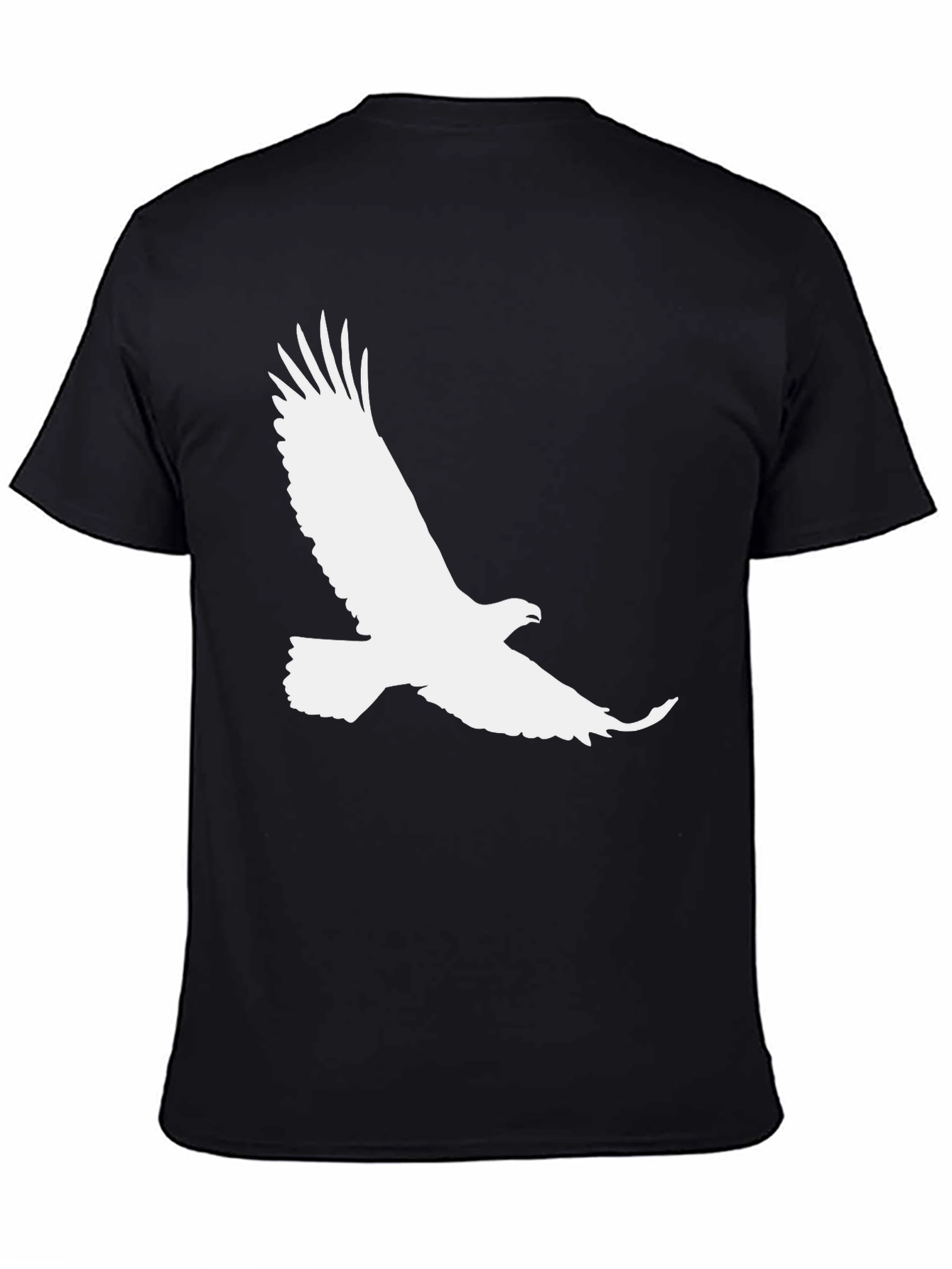 Black T-Shirt with White Eagle Graphic