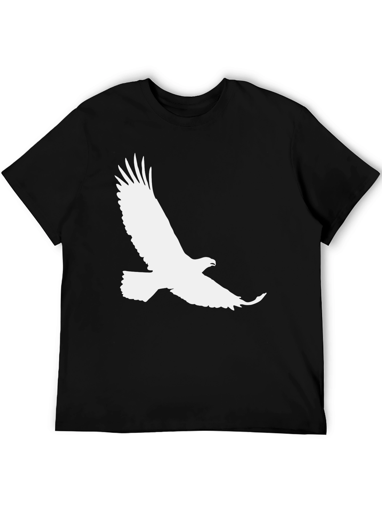 Black T-Shirt with White Eagle Graphic