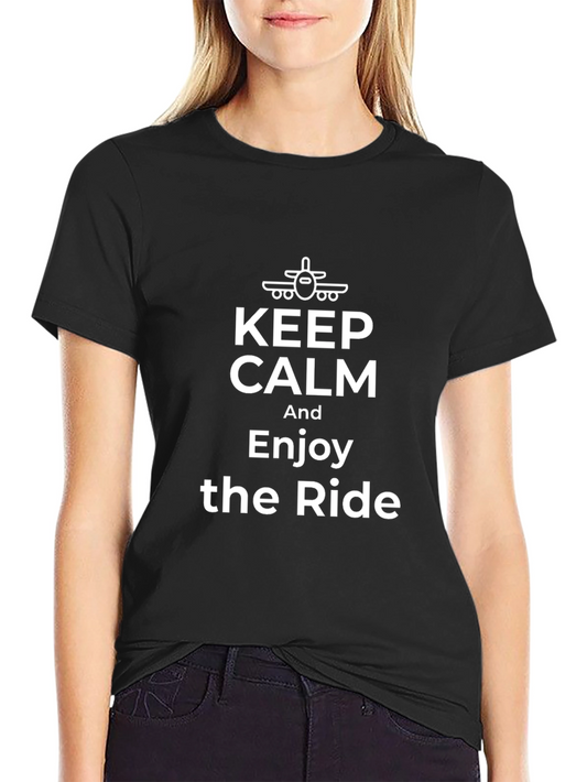 Keep Calm and Enjoy the Ride Graphic Tee - Black