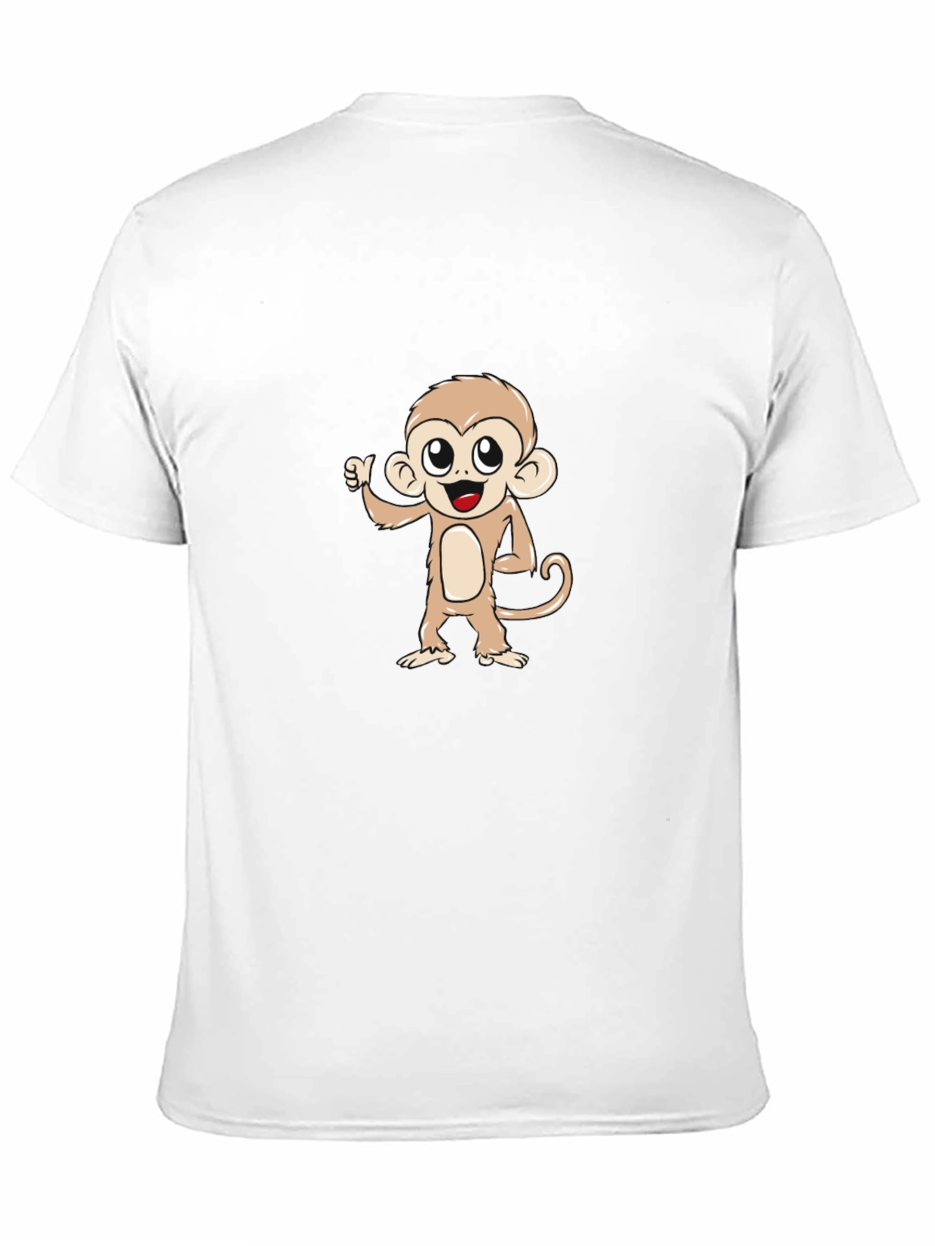 Cute Monkey Graphic Tee - Black Cotton T-Shirt