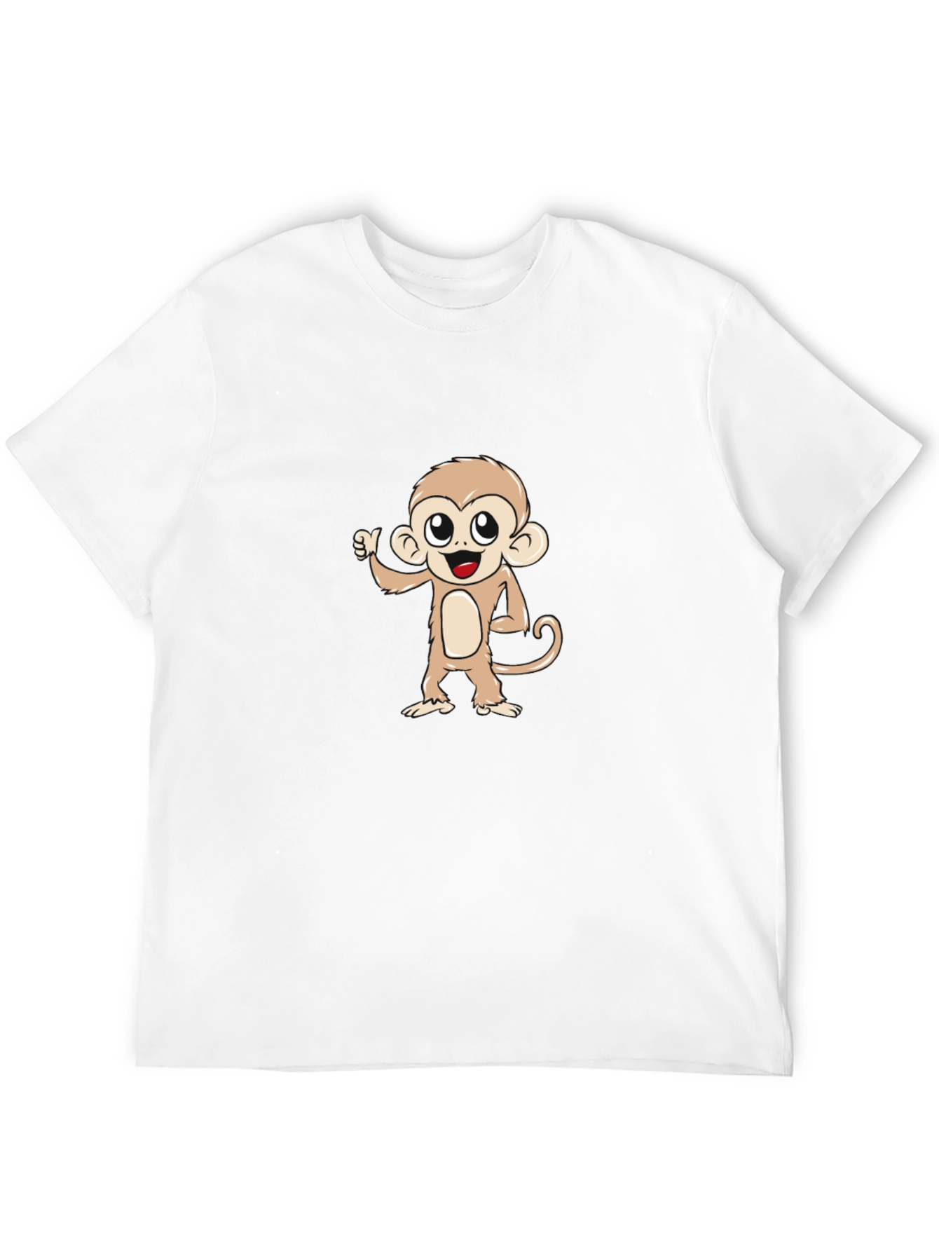 Cute Monkey Graphic Tee - Black Cotton T-Shirt