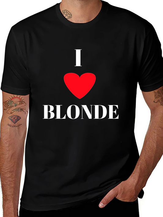 I Heart Blonde Black T-Shirt - Novelty Graphic Tee