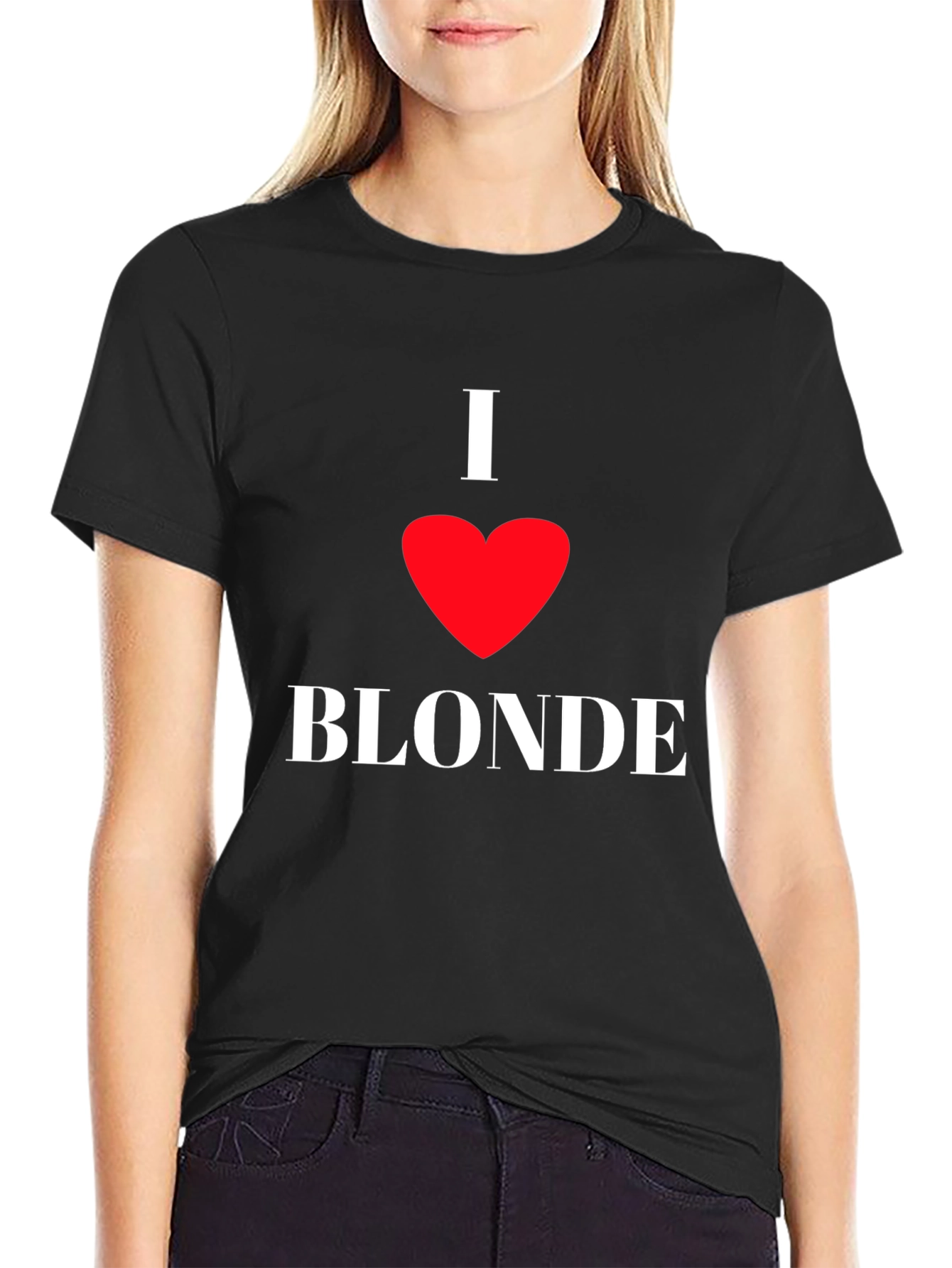I Heart Blonde Black T-Shirt - Novelty Graphic Tee