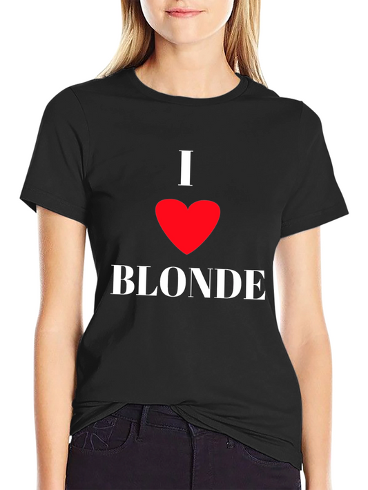 I Heart Blonde Black T-Shirt - Novelty Graphic Tee