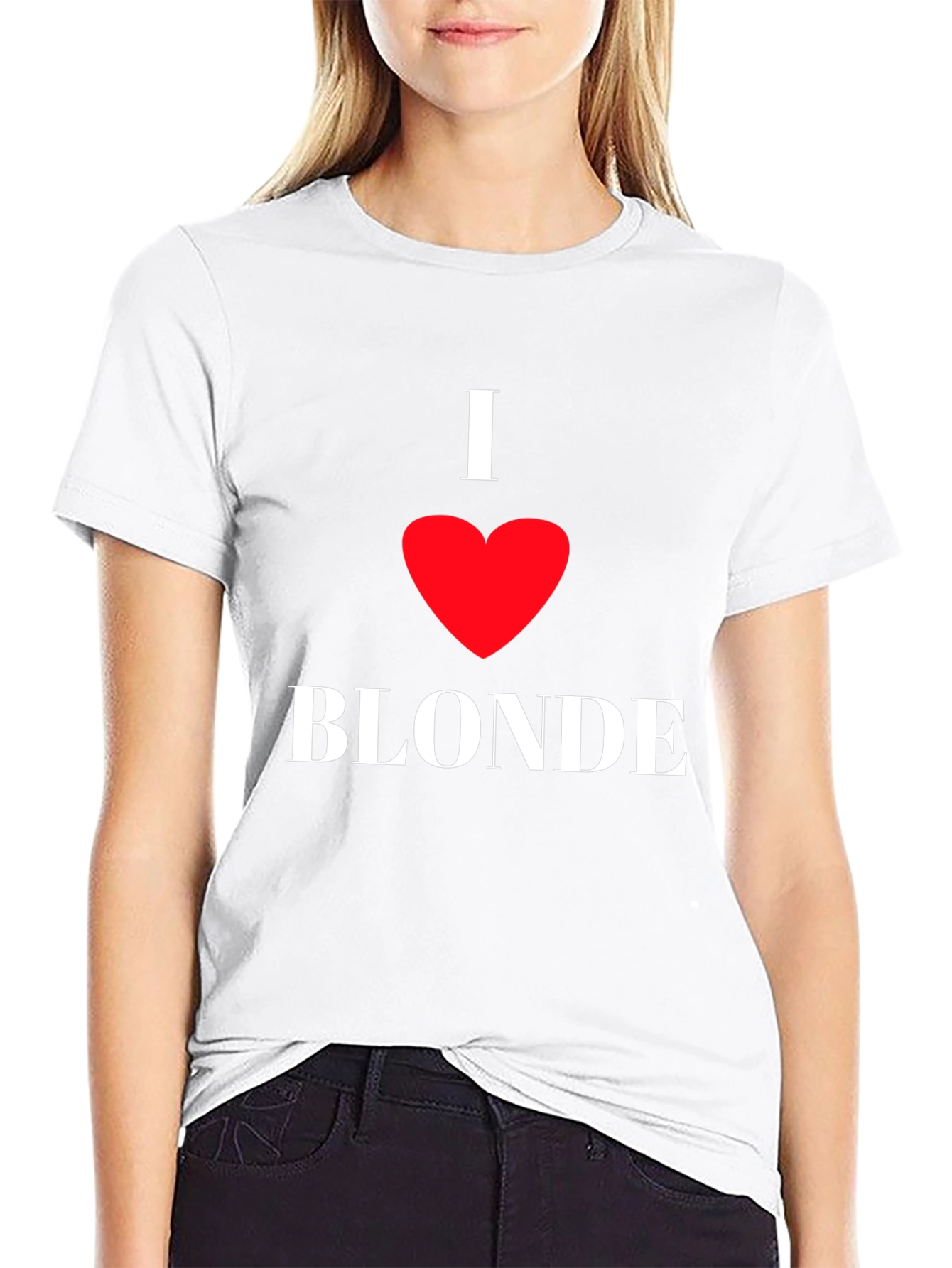 I Heart Blonde Black T-Shirt - Novelty Graphic Tee
