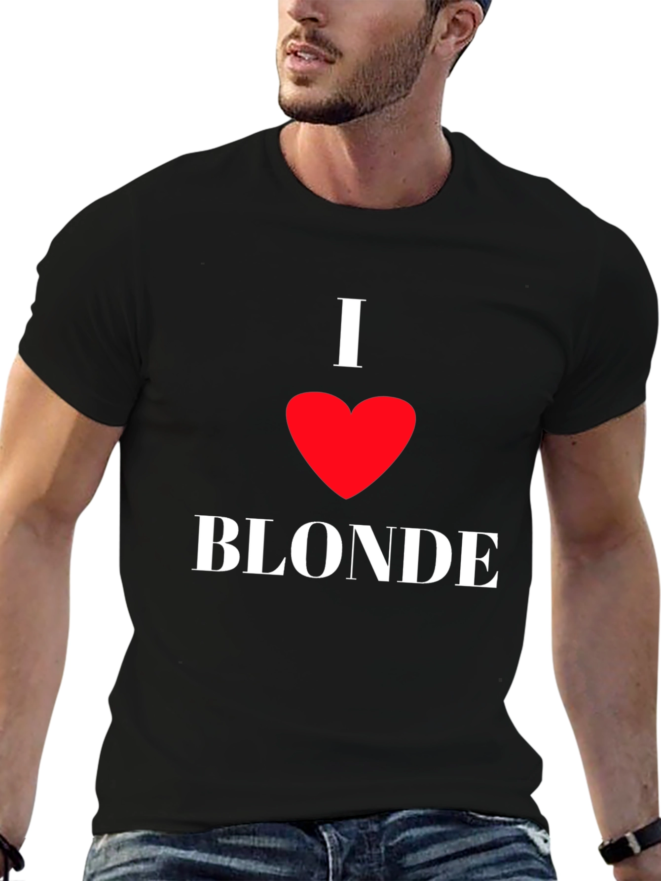 I Heart Blonde Black T-Shirt - Novelty Graphic Tee