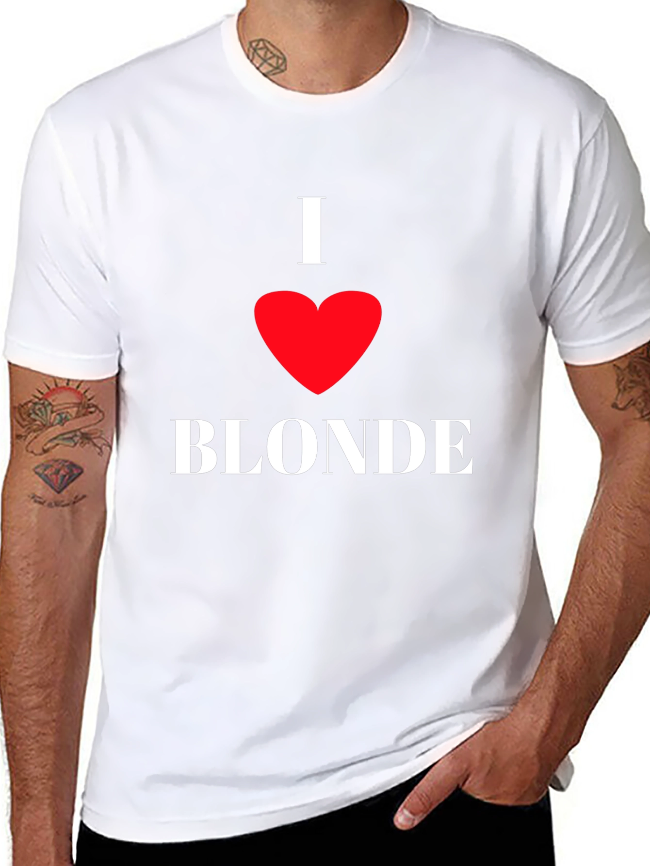 I Heart Blonde Black T-Shirt - Novelty Graphic Tee