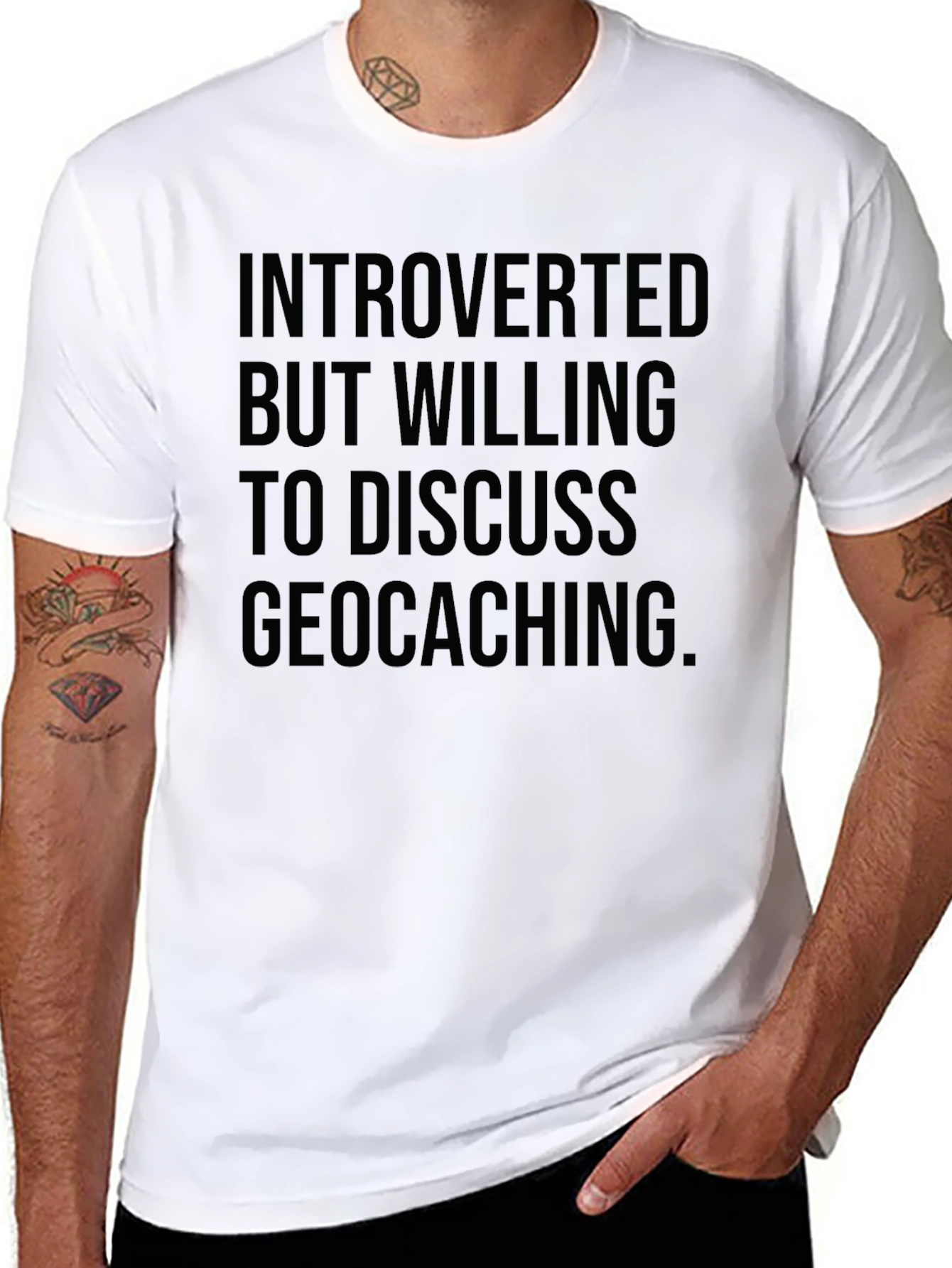 Introverted Geocaching T-Shirt -  Funny Statement Tee