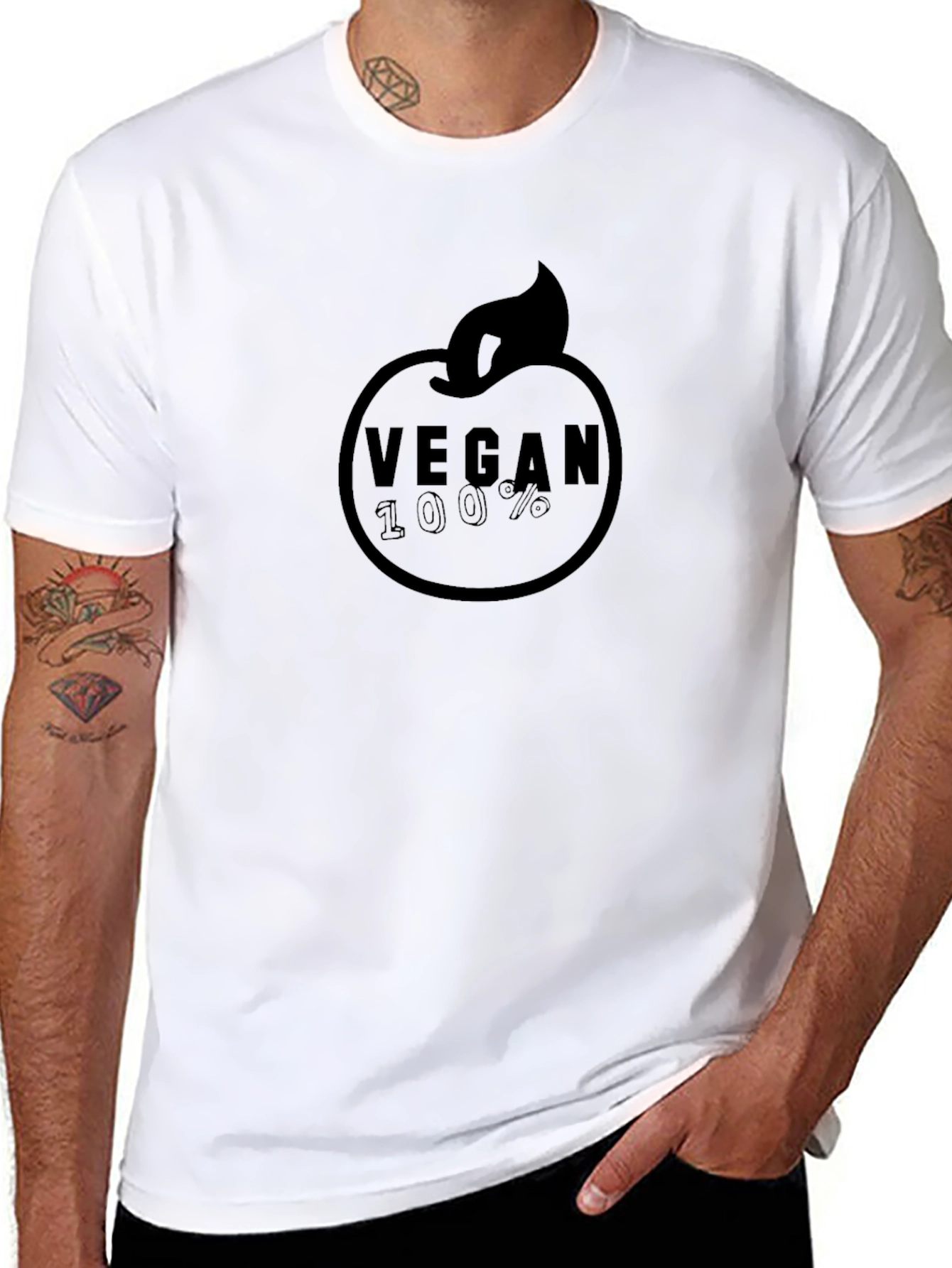 Vegan 100% Graphic Tee - Black