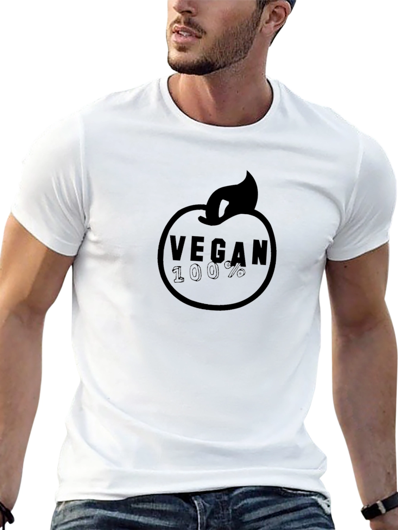 Vegan 100% Graphic Tee - Black