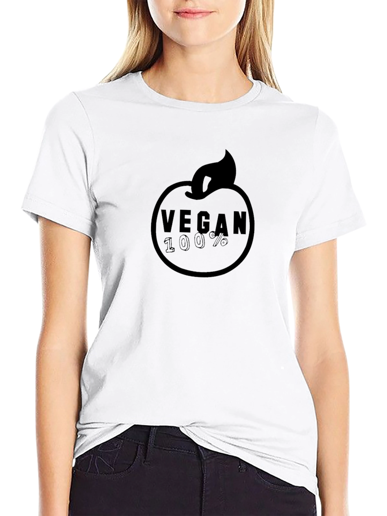 Vegan 100% Graphic Tee - Black
