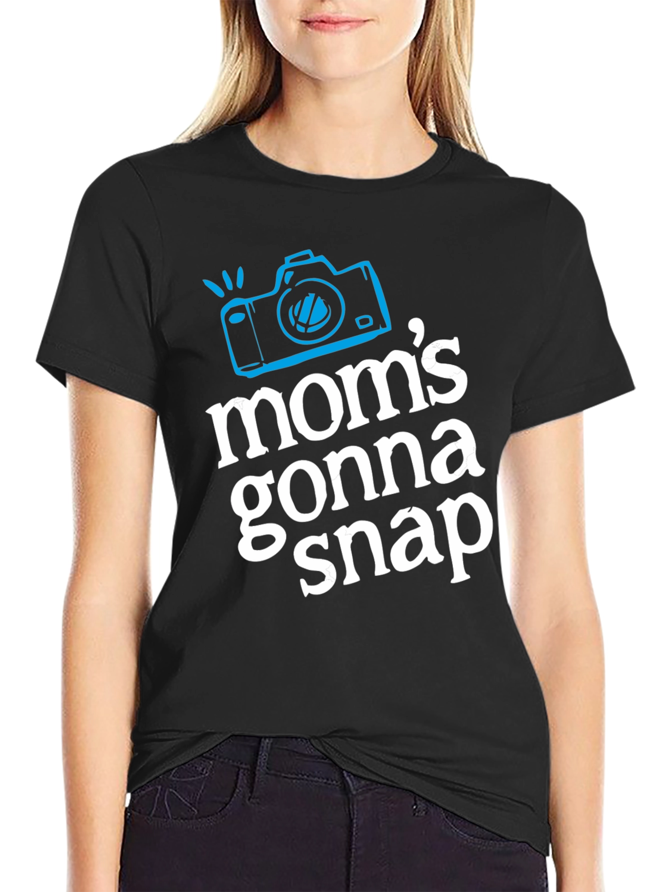 Moms Gonna Snap Graphic Tee - Black T-Shirt