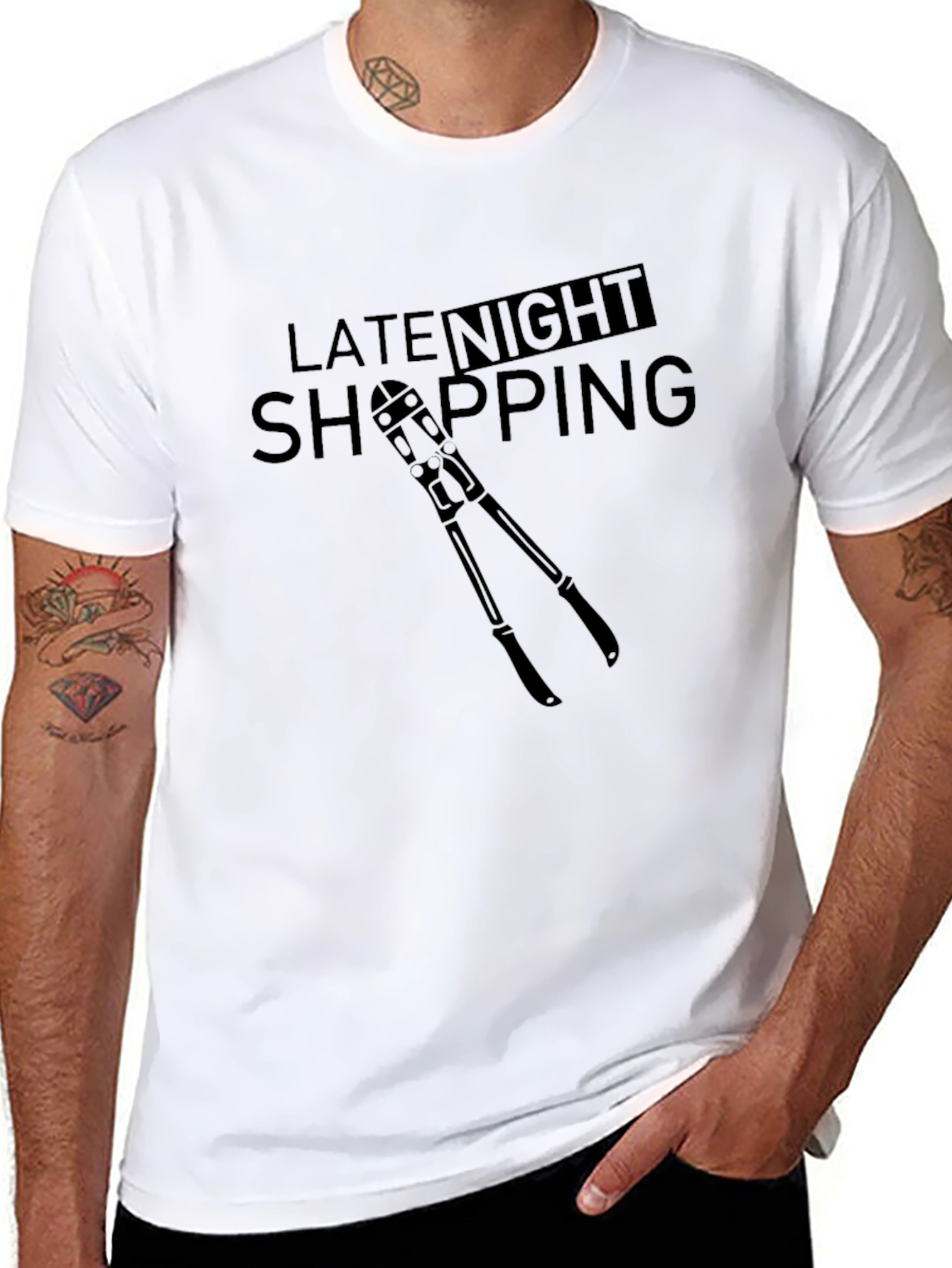 Late Night Shopping Graphic Tee - Black