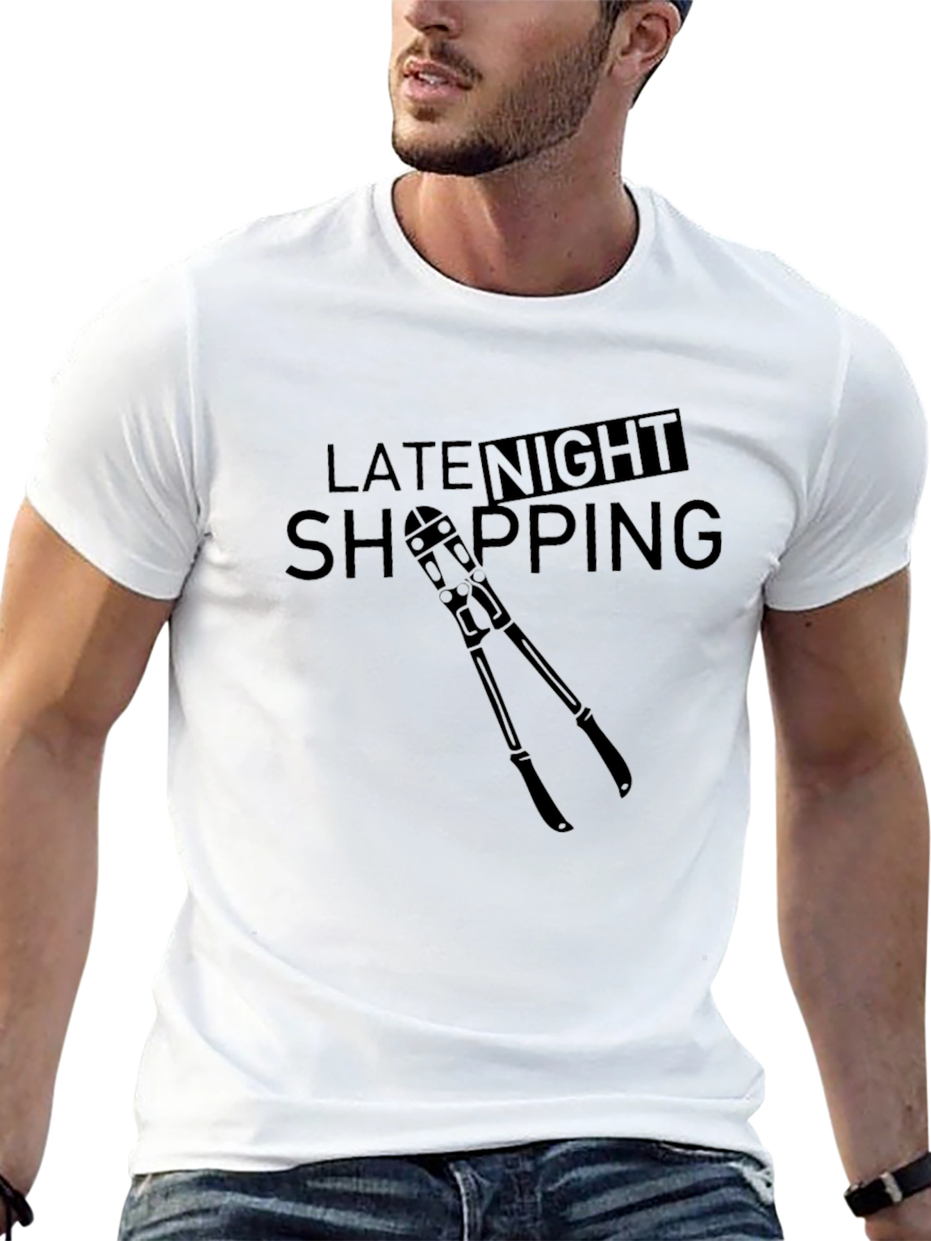 Late Night Shopping Graphic Tee - Black