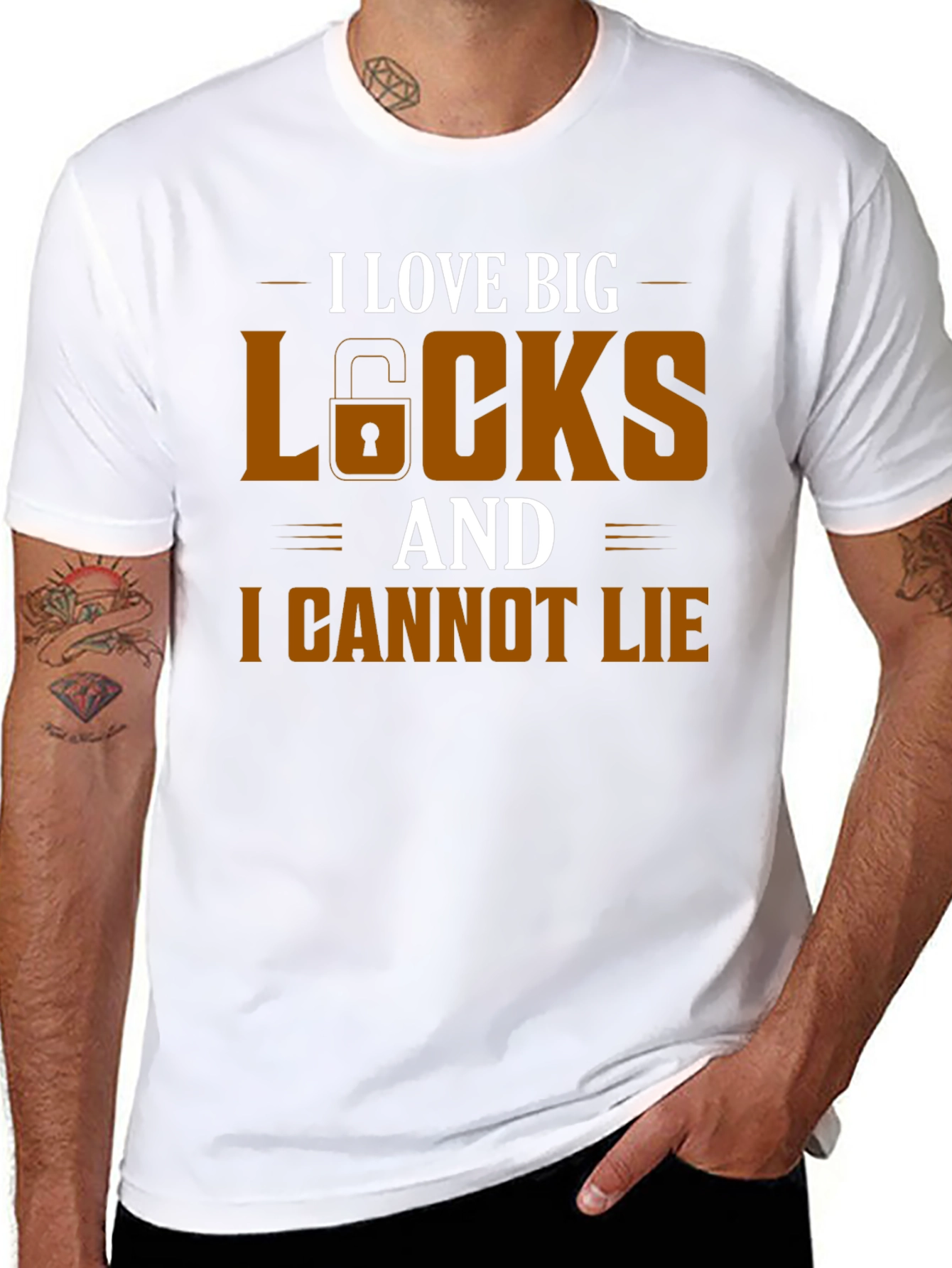 I Love Big Locks Funny Graphic T-Shirt