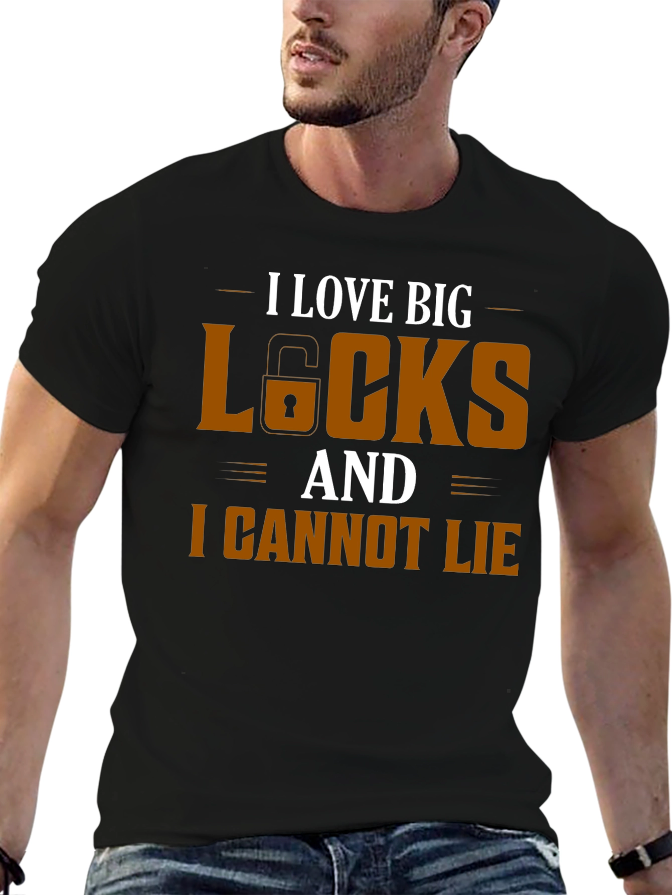 I Love Big Locks Funny Graphic T-Shirt