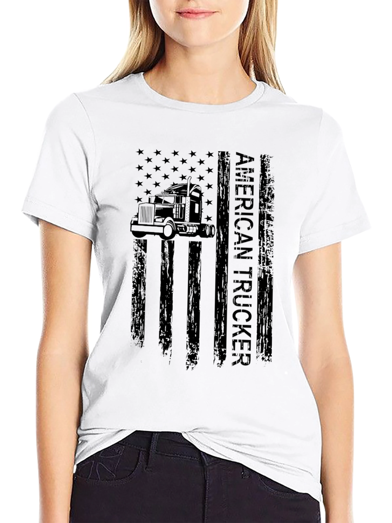 American Trucker Flag Graphic T-Shirt