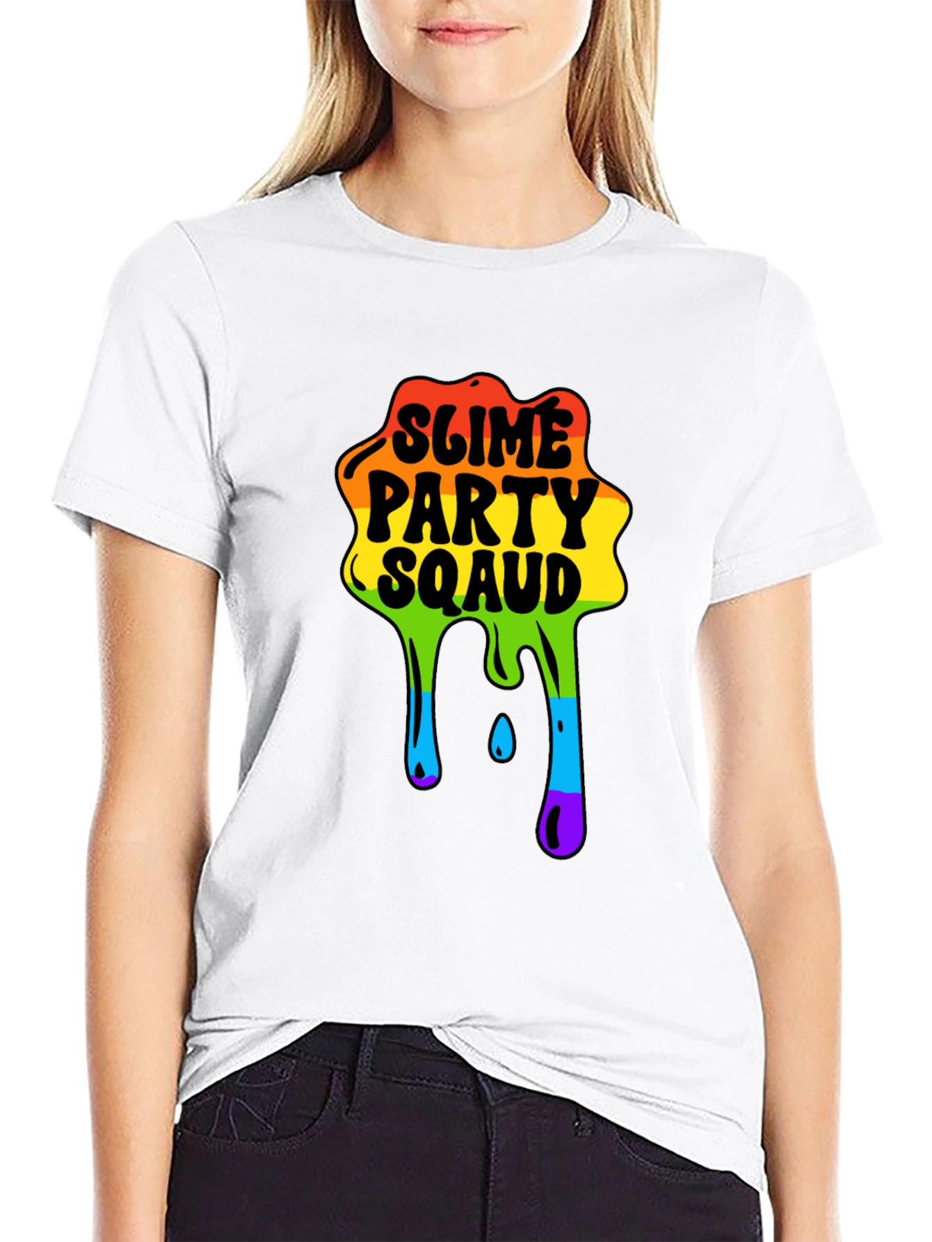 Slime Party Squad Tee Rainbow Drip Graphic