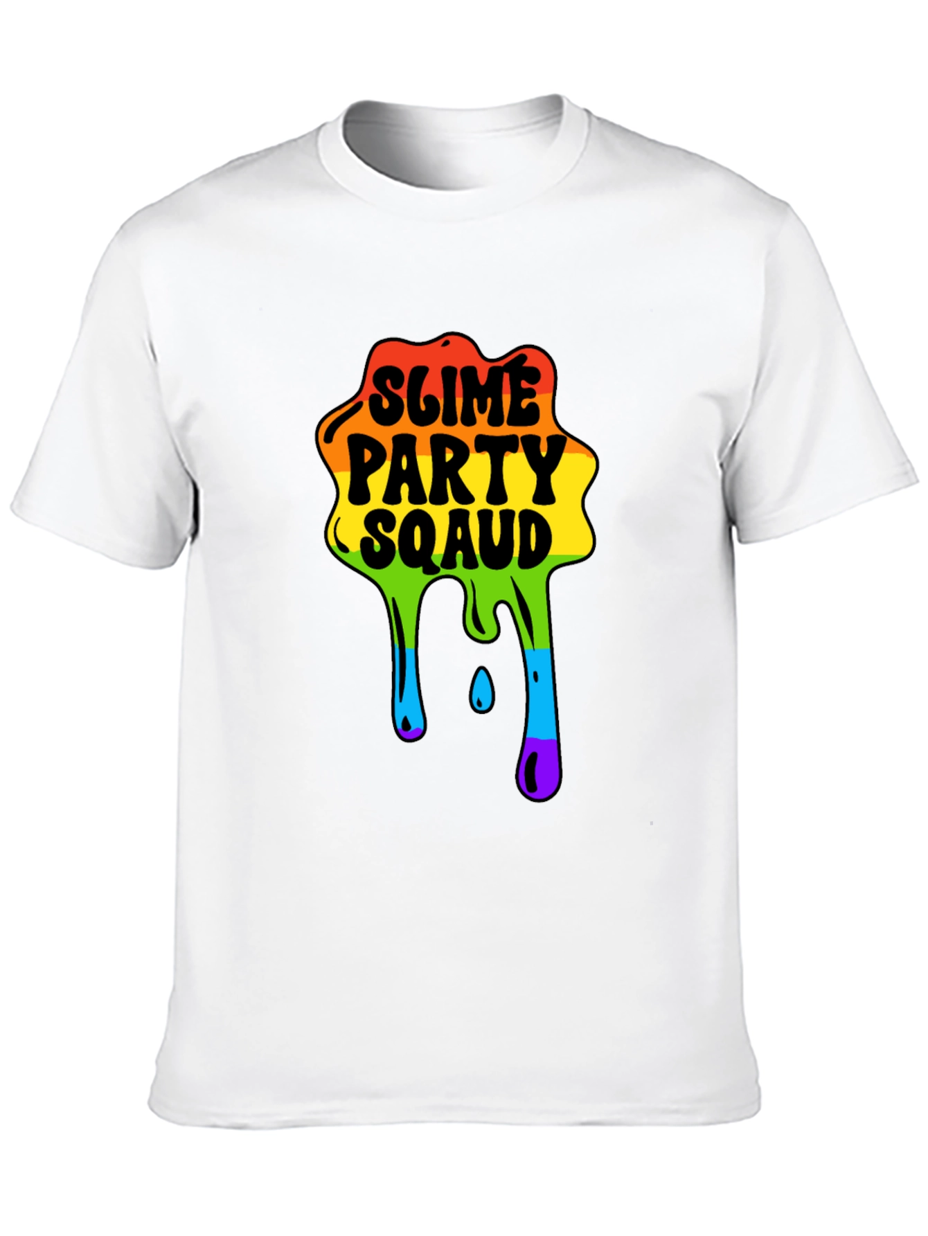 Slime Party Squad Tee Rainbow Drip Graphic