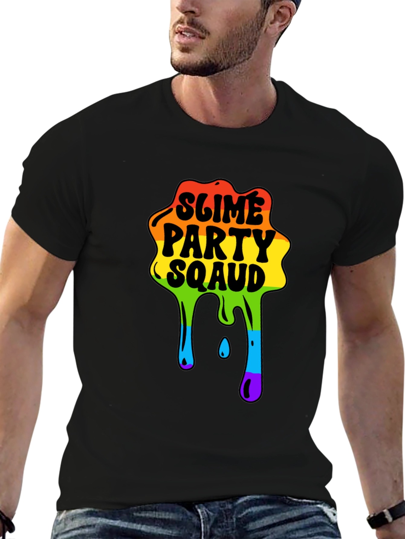 Slime Party Squad Tee Rainbow Drip Graphic
