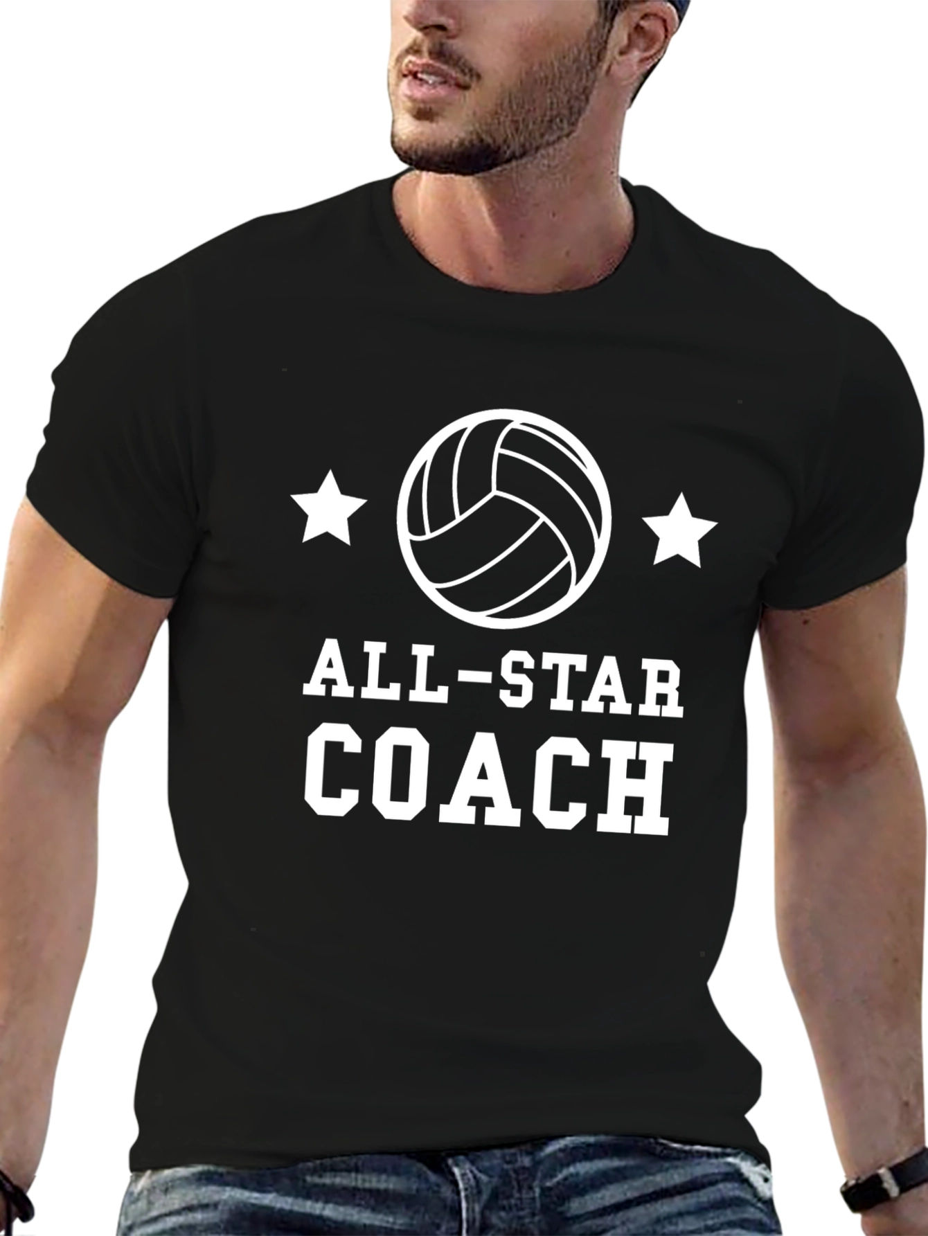 All-Star Coach Volleyball Graphic Tee - Black