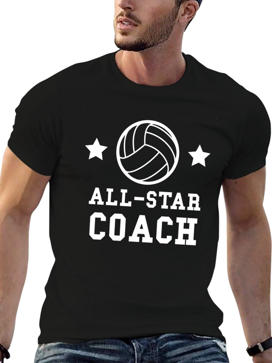 All-Star Coach Volleyball Graphic Tee - Black