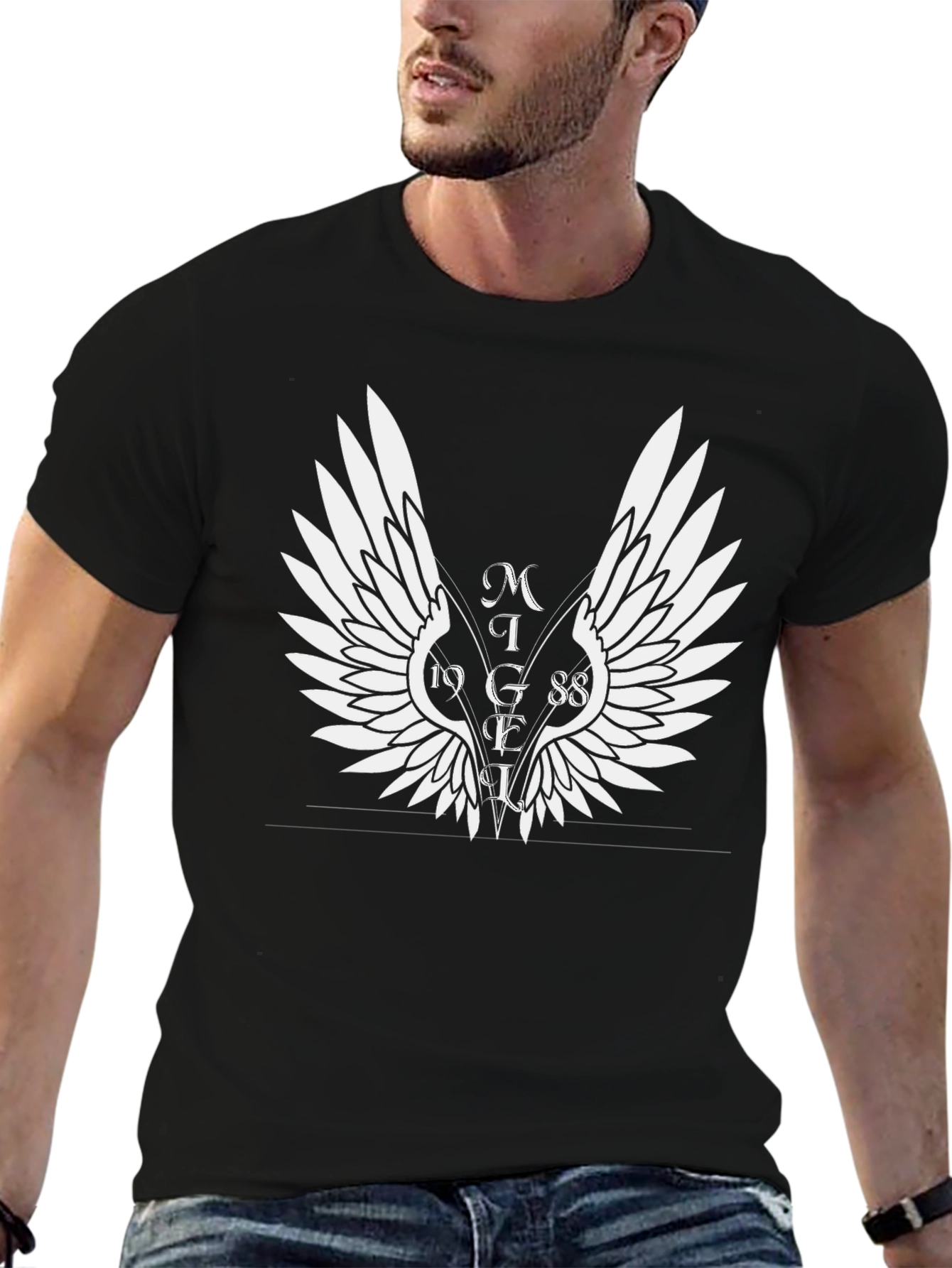 Winged Graphic T-Shirt - Black Cotton Tee