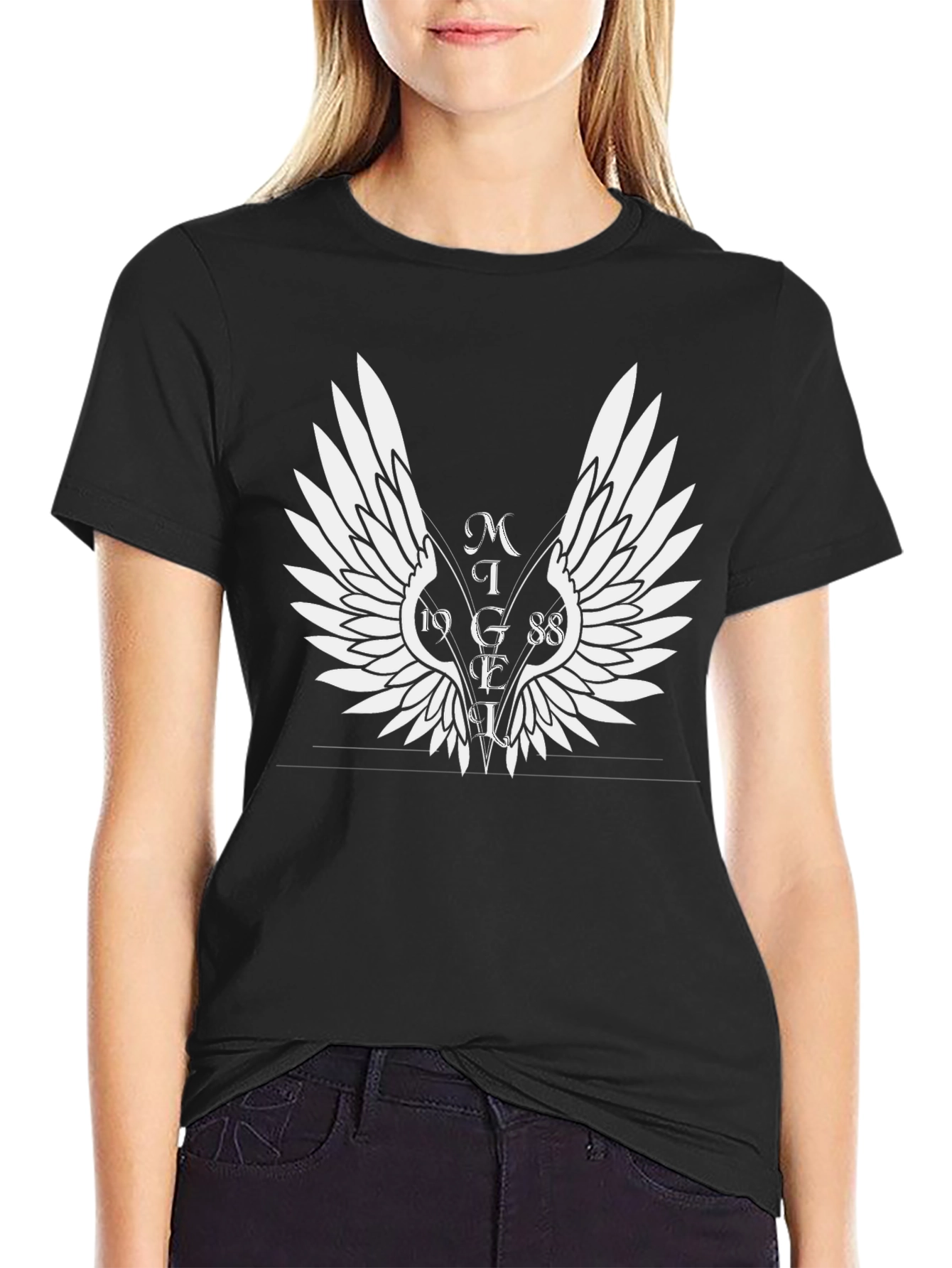 Winged Graphic T-Shirt - Black Cotton Tee