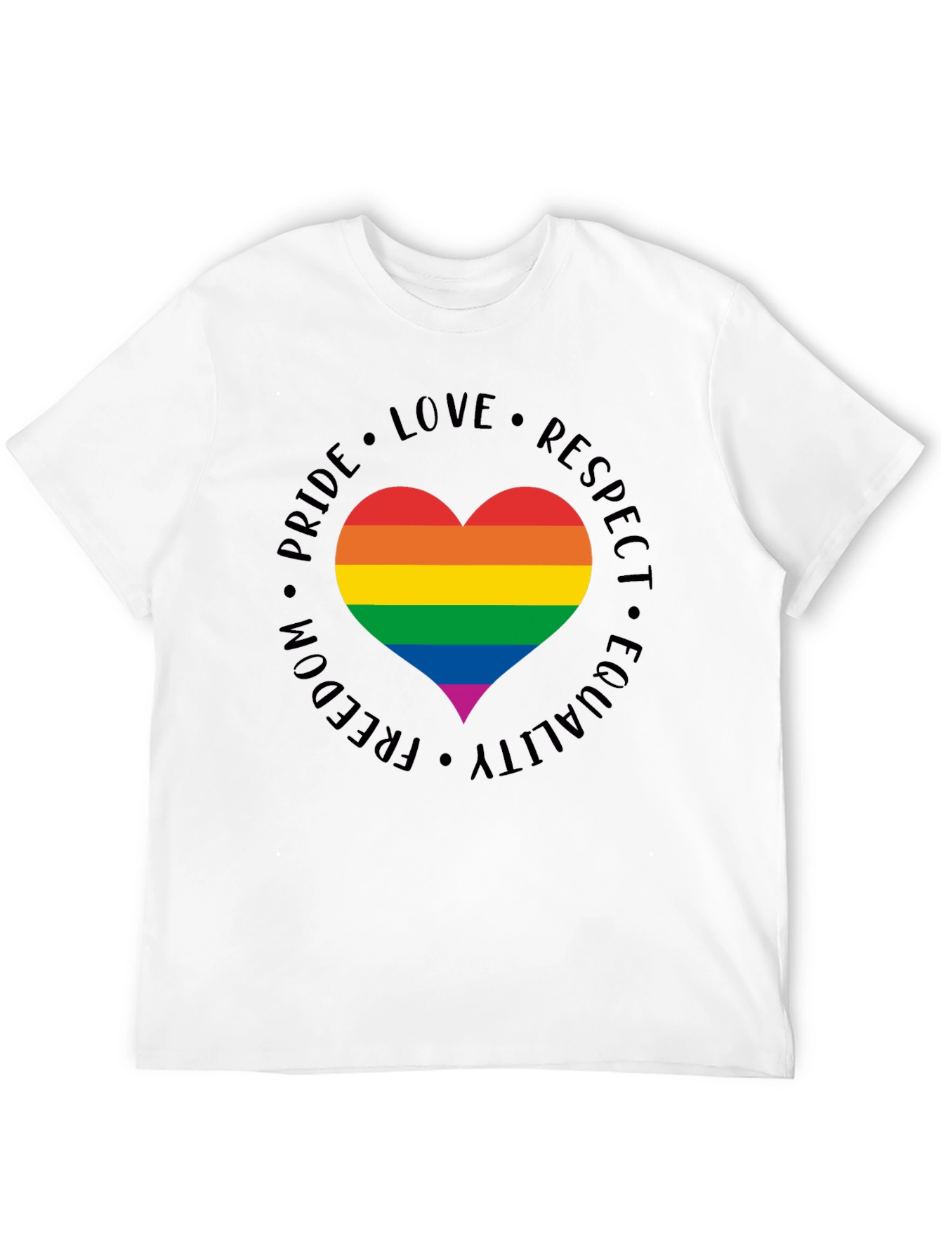 LGBT Pride Heart T-Shirt - Love Respect Equality