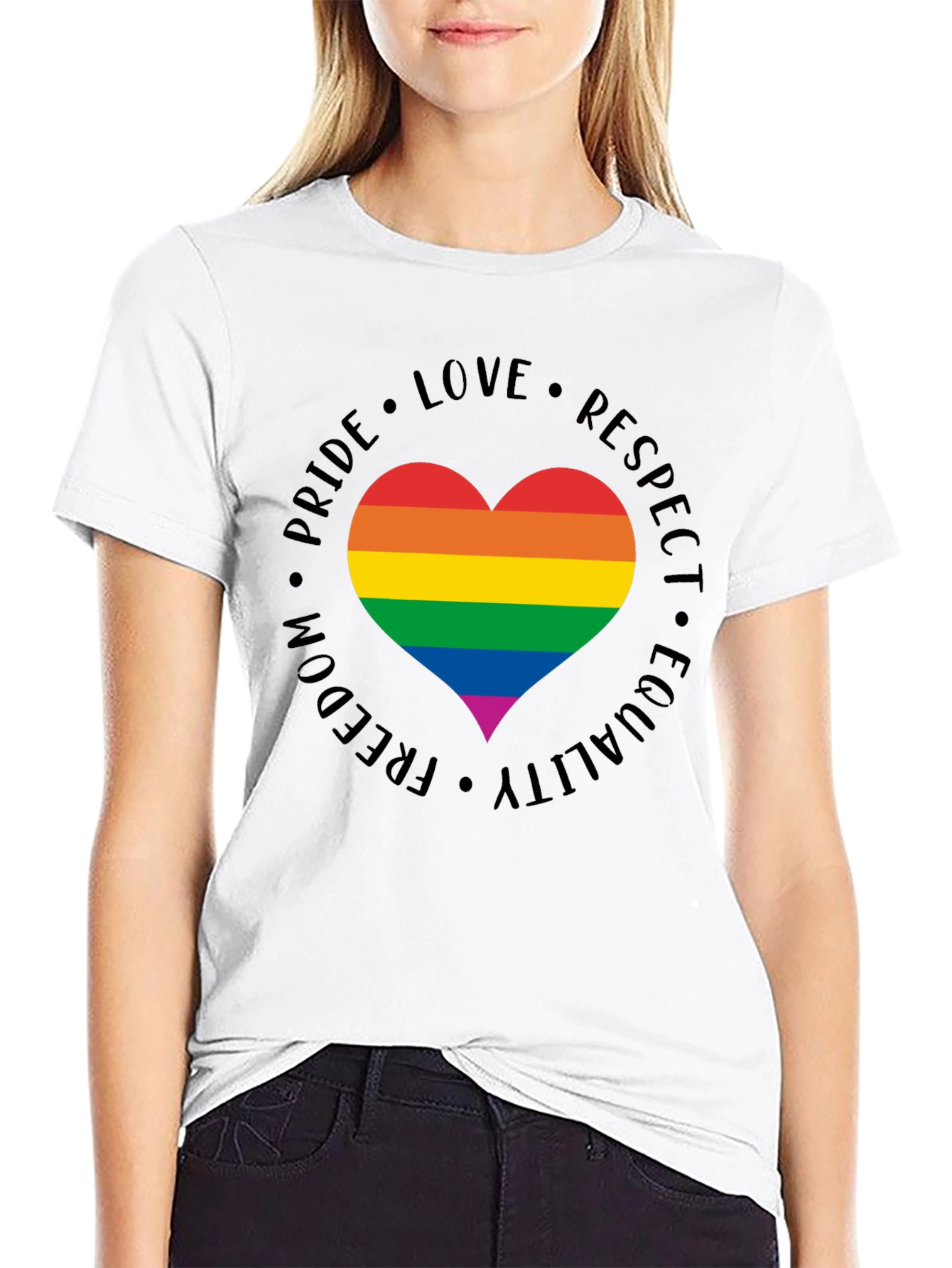LGBT Pride Heart T-Shirt - Love Respect Equality